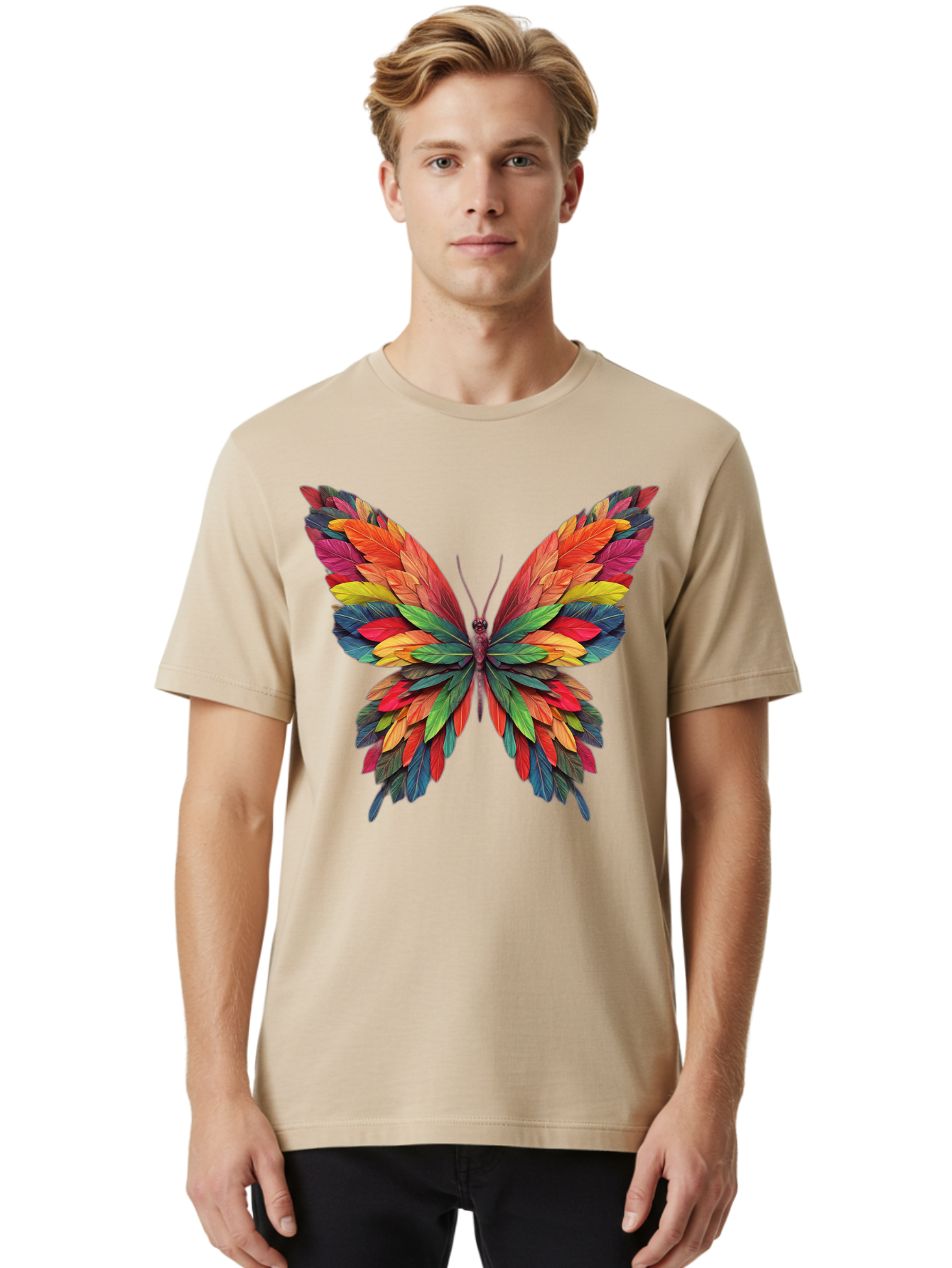 Colorful-Butterfly Men'S Graphic Tee, 100% Cotton, Comfortable Casual Summer Wear, Machine Washable, Vintage Camera, Old Camera, Antique Camera, Black Camera, Classic Photography, Photography Equipment, Nostalgic Device, Film Camera, Bam096