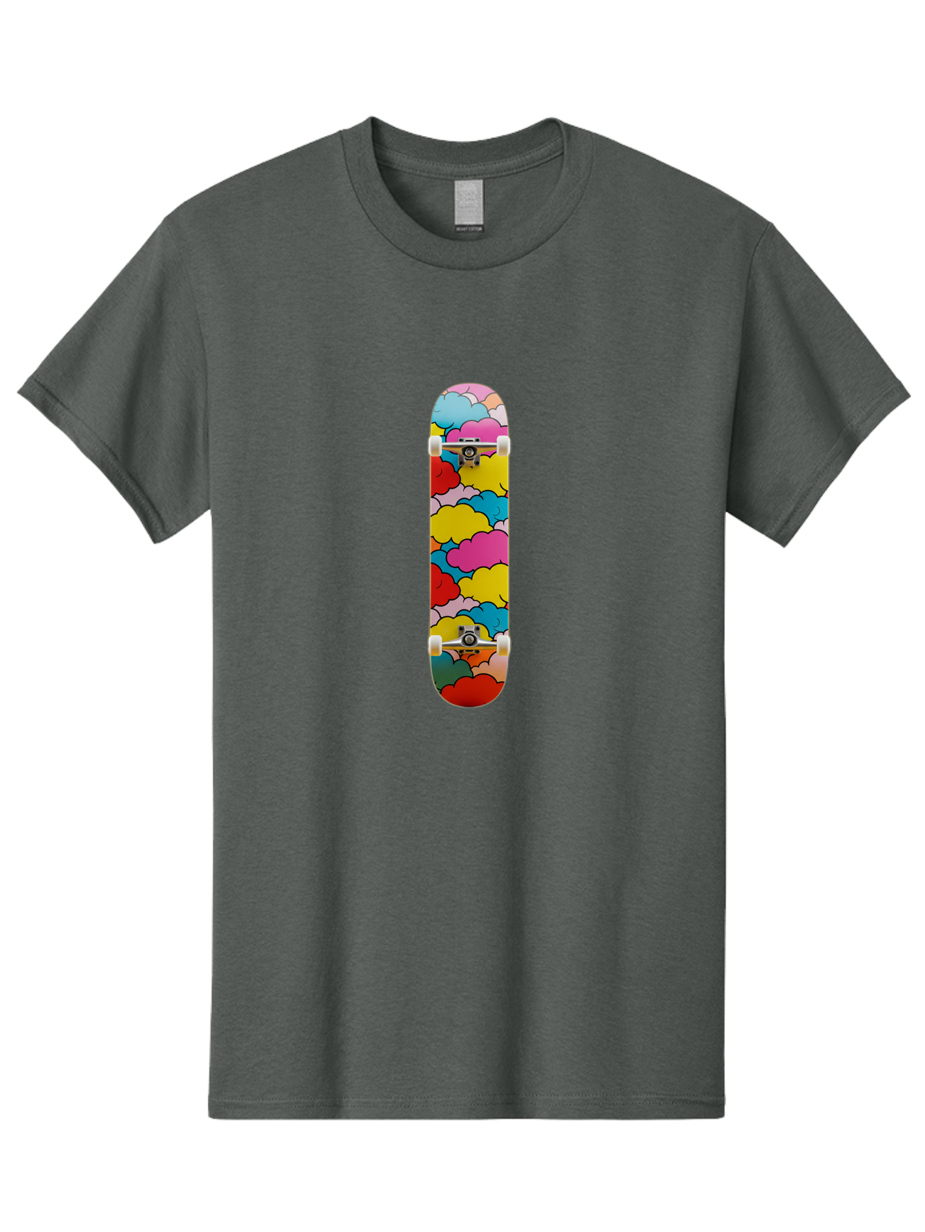 Colorful-Clouds-Skateboard Men'S Graphic Tee, 100% Cotton, Comfortable Casual Summer Wear, Machine Washable, Vintage Camera, Old Camera, Antique Camera, Black Camera, Classic Photography, Photography Equipment, Nostalgic Device, Film Camera, Bam097