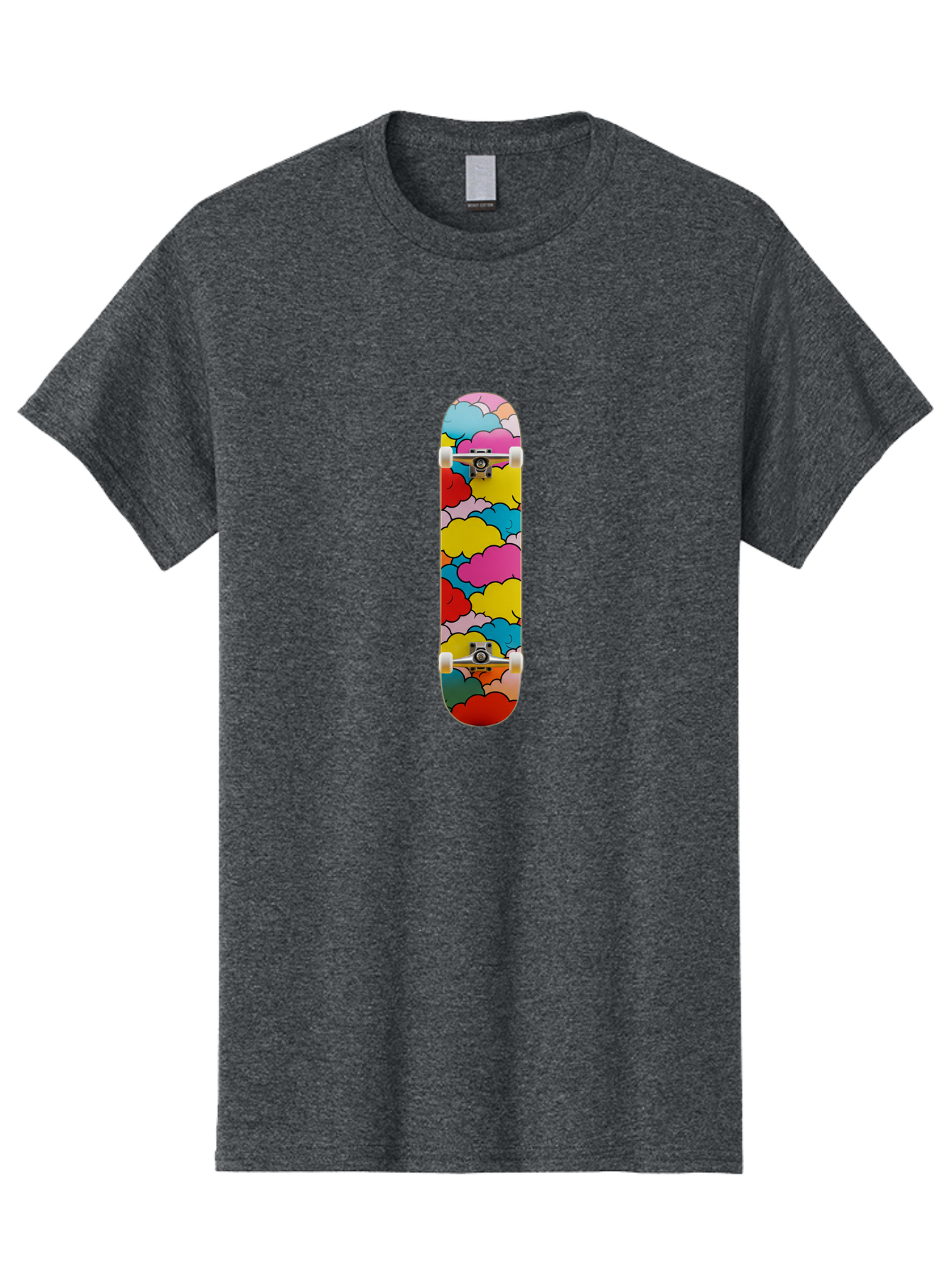 Colorful-Clouds-Skateboard Men'S Graphic Tee, 100% Cotton, Comfortable Casual Summer Wear, Machine Washable, Vintage Camera, Old Camera, Antique Camera, Black Camera, Classic Photography, Photography Equipment, Nostalgic Device, Film Camera, Bam097