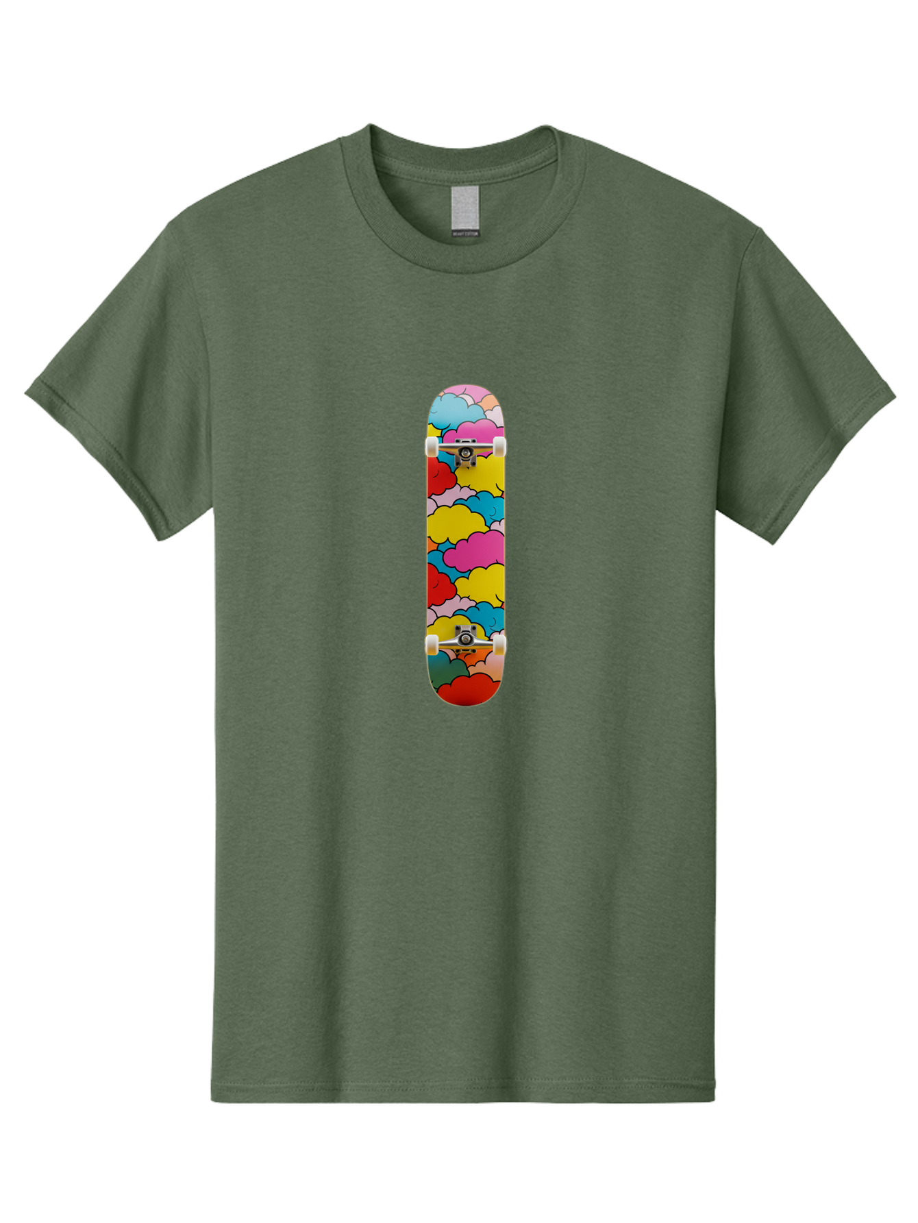 Colorful-Clouds-Skateboard Men'S Graphic Tee, 100% Cotton, Comfortable Casual Summer Wear, Machine Washable, Vintage Camera, Old Camera, Antique Camera, Black Camera, Classic Photography, Photography Equipment, Nostalgic Device, Film Camera, Bam097