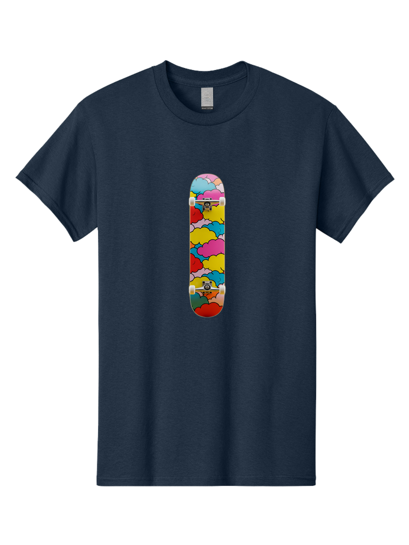 Colorful-Clouds-Skateboard Men'S Graphic Tee, 100% Cotton, Comfortable Casual Summer Wear, Machine Washable, Vintage Camera, Old Camera, Antique Camera, Black Camera, Classic Photography, Photography Equipment, Nostalgic Device, Film Camera, Bam097