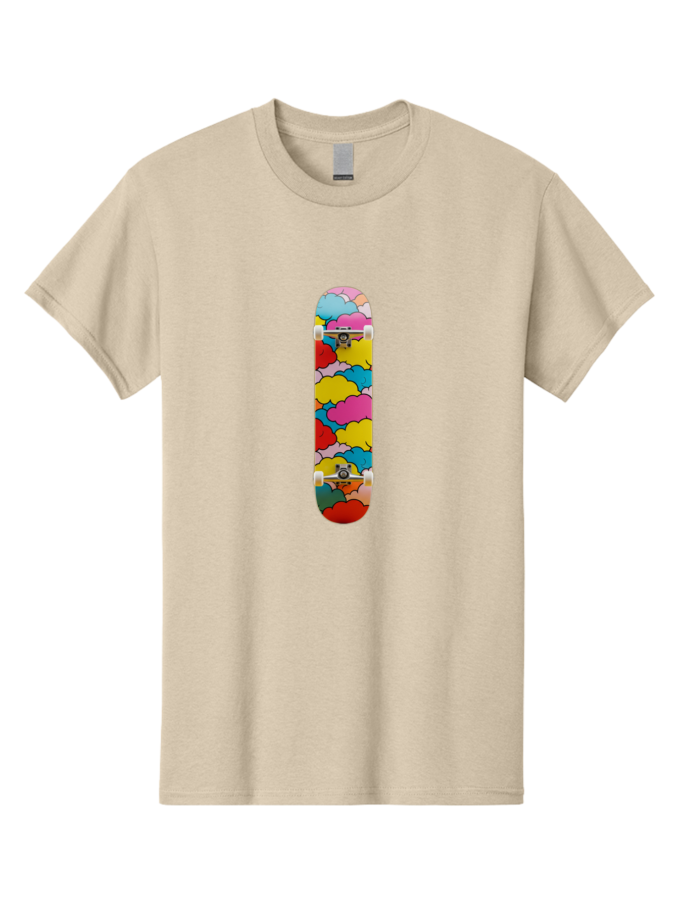 Colorful-Clouds-Skateboard Men'S Graphic Tee, 100% Cotton, Comfortable Casual Summer Wear, Machine Washable, Vintage Camera, Old Camera, Antique Camera, Black Camera, Classic Photography, Photography Equipment, Nostalgic Device, Film Camera, Bam097