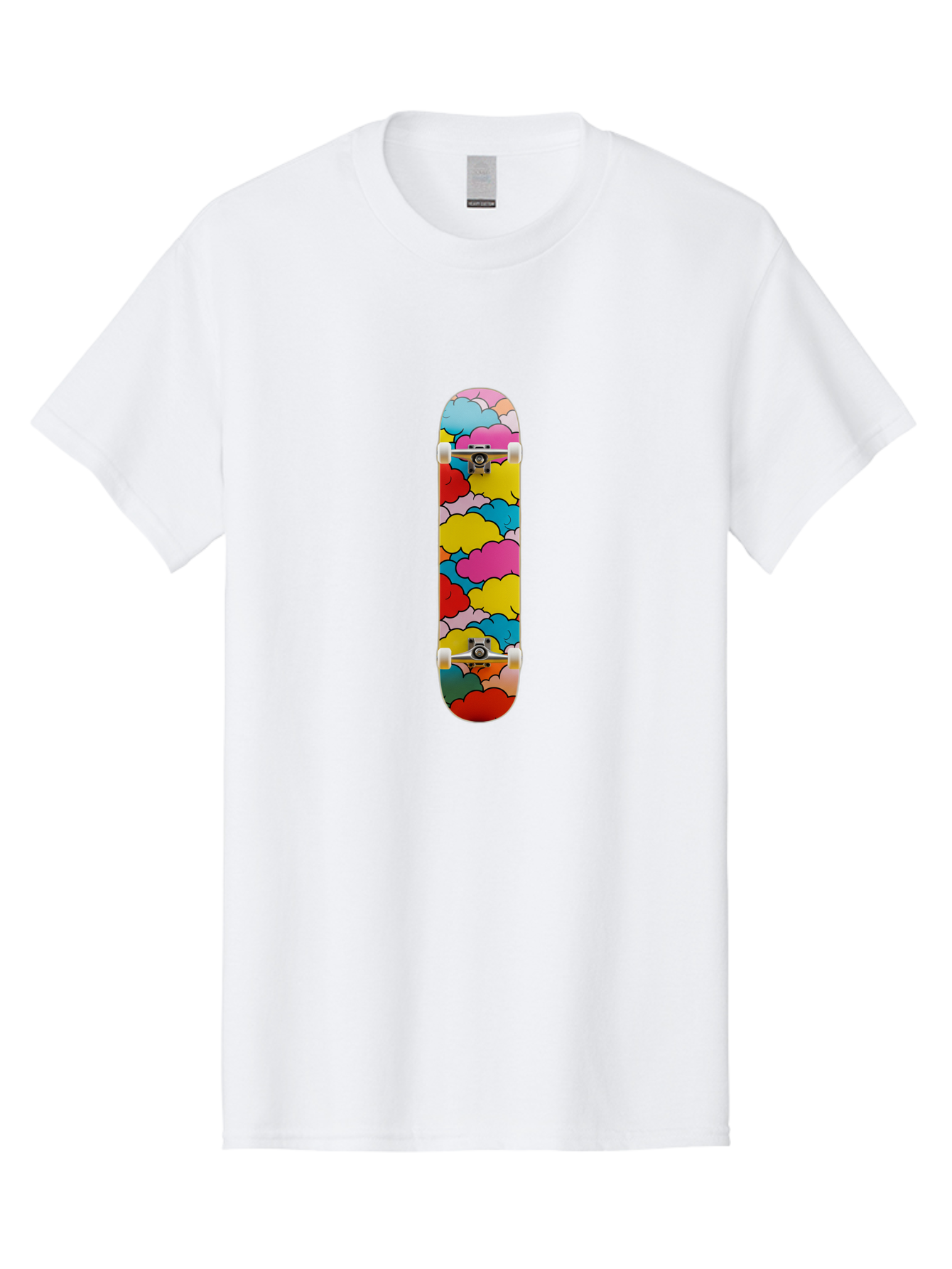 Colorful-Clouds-Skateboard Men'S Graphic Tee, 100% Cotton, Comfortable Casual Summer Wear, Machine Washable, Vintage Camera, Old Camera, Antique Camera, Black Camera, Classic Photography, Photography Equipment, Nostalgic Device, Film Camera, Bam097