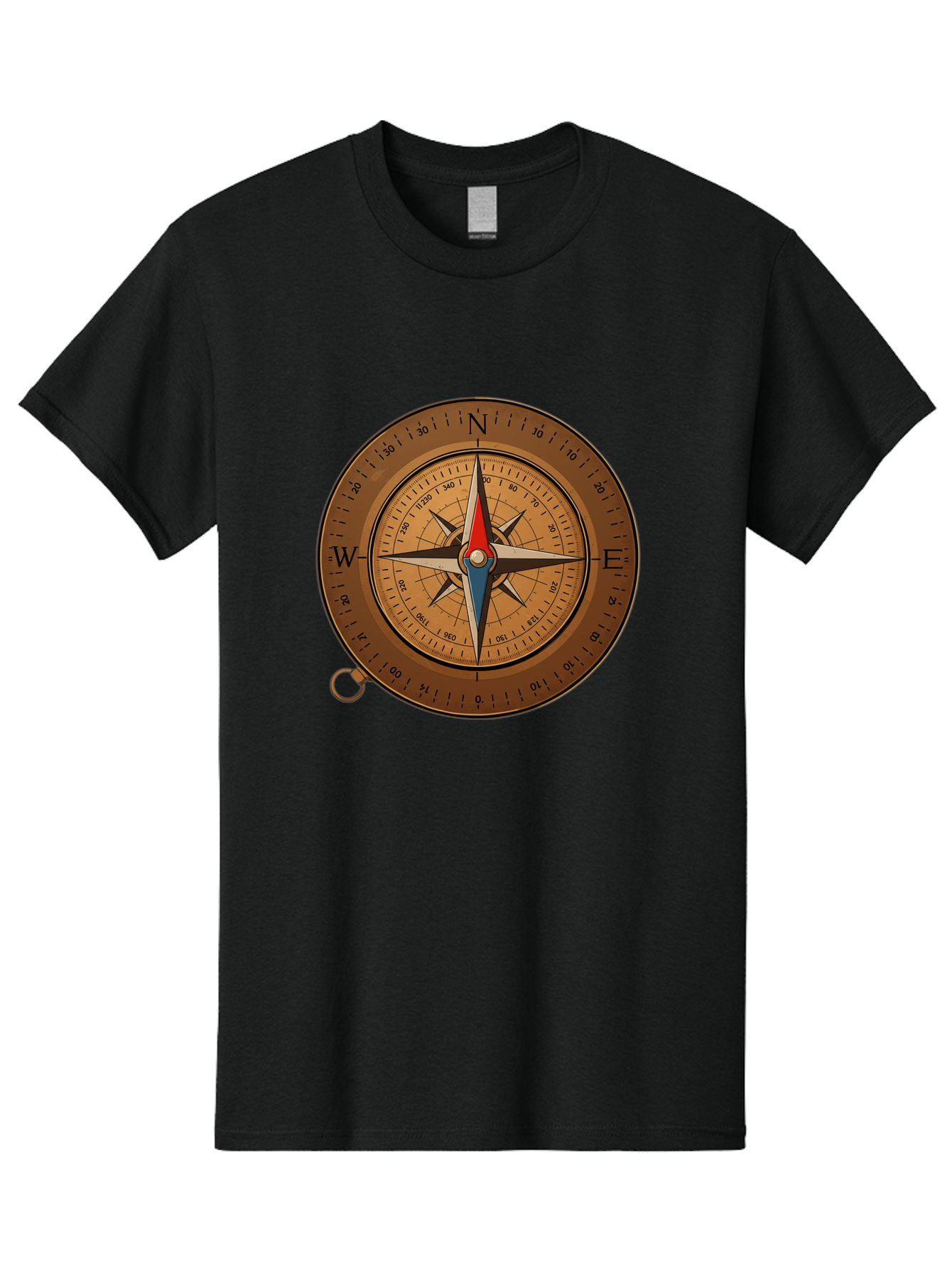 Compass Men'S Graphic Tee, 100% Cotton, Comfortable Casual Summer Wear, Machine Washable, Vintage Camera, Old Camera, Antique Camera, Black Camera, Classic Photography, Photography Equipment, Nostalgic Device, Film Camera, Camera Art Bam102