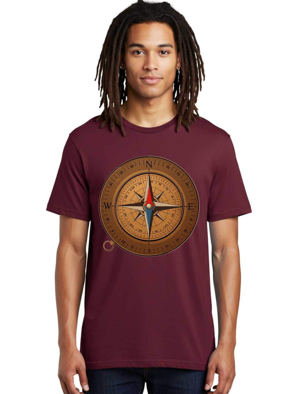 Compass Men'S Graphic Tee, 100% Cotton, Comfortable Casual Summer Wear, Machine Washable, Vintage Camera, Old Camera, Antique Camera, Black Camera, Classic Photography, Photography Equipment, Nostalgic Device, Film Camera, Camera Art Bam102