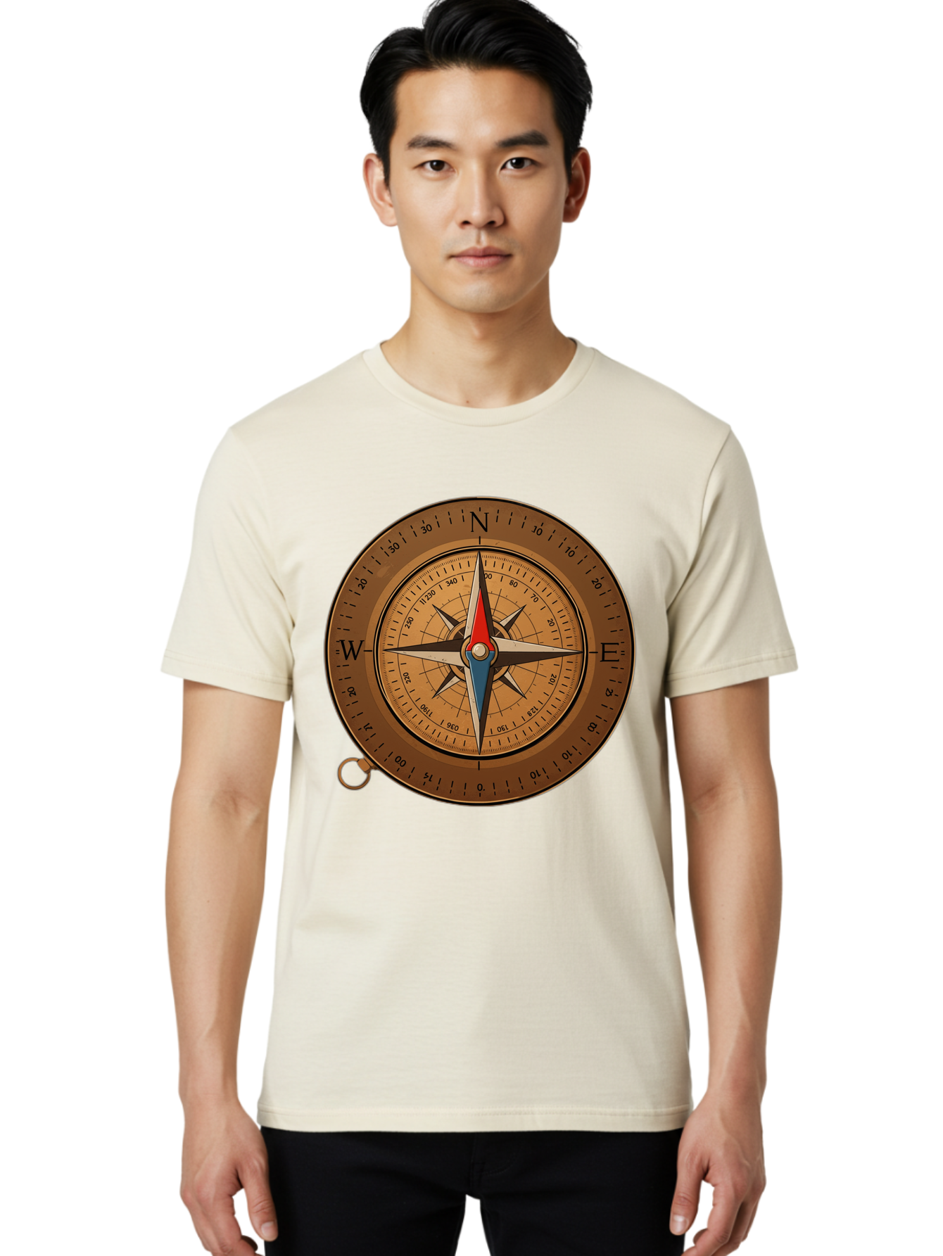 Compass Men'S Graphic Tee, 100% Cotton, Comfortable Casual Summer Wear, Machine Washable, Vintage Camera, Old Camera, Antique Camera, Black Camera, Classic Photography, Photography Equipment, Nostalgic Device, Film Camera, Camera Art Bam102