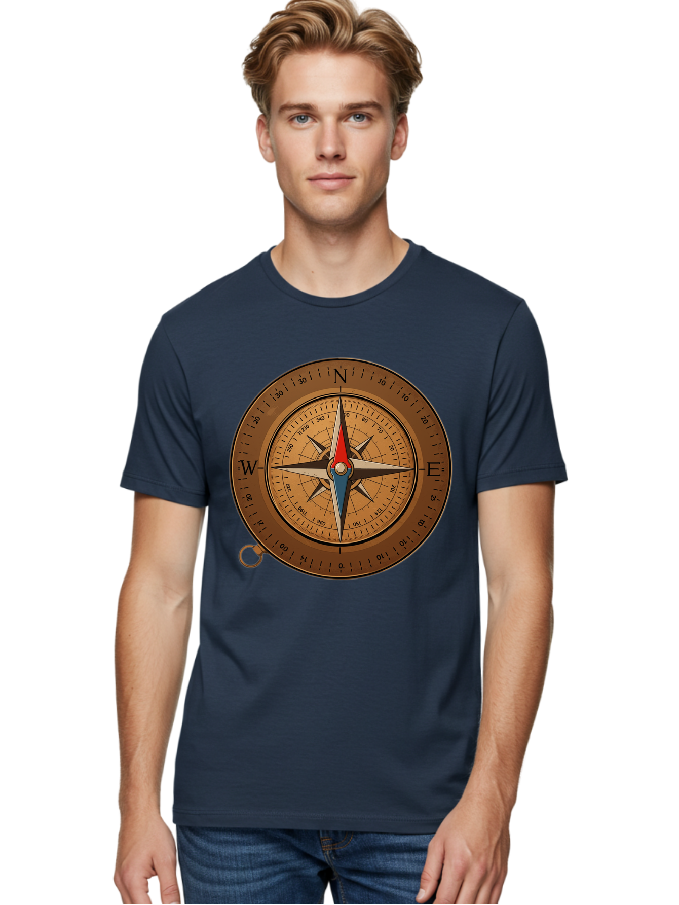 Compass Men'S Graphic Tee, 100% Cotton, Comfortable Casual Summer Wear, Machine Washable, Vintage Camera, Old Camera, Antique Camera, Black Camera, Classic Photography, Photography Equipment, Nostalgic Device, Film Camera, Camera Art Bam102