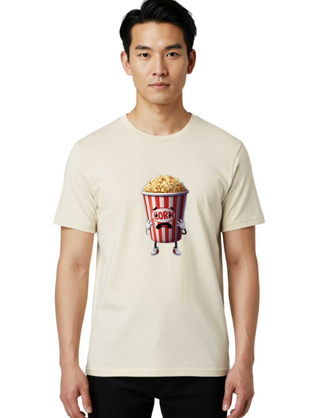 Cora-Popcorn Men'S Graphic Tee, 100% Cotton, Comfortable Casual Summer Wear, Machine Washable, Vintage Camera, Old Camera, Antique Camera, Black Camera, Classic Photography, Photography Equipment, Nostalgic Device, Film Camera, Camera Art Bam107
