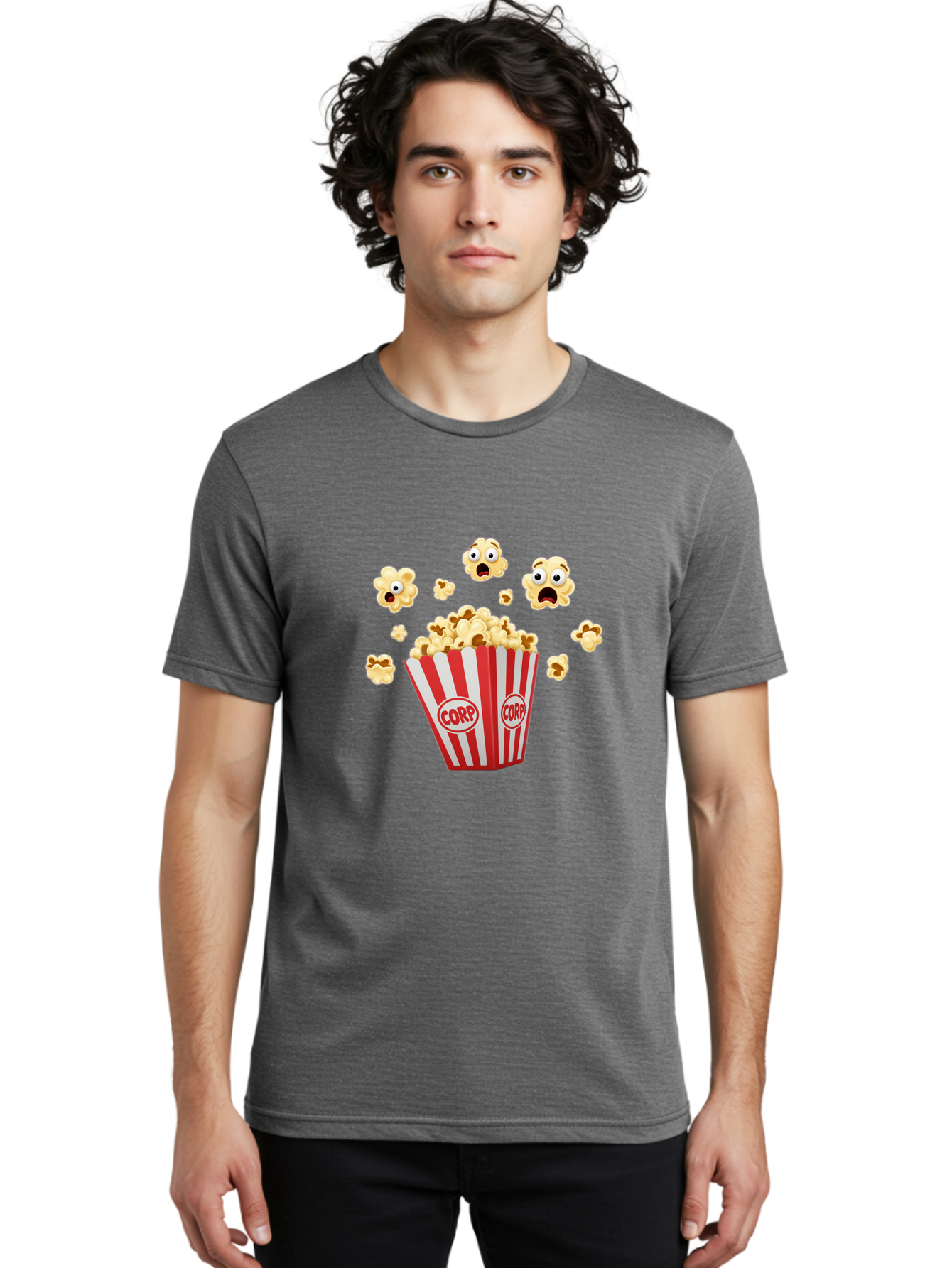Corp-Popcorn Men'S Graphic Tee, 100% Cotton, Comfortable Casual Summer Wear, Machine Washable, Vintage Camera, Old Camera, Antique Camera, Black Camera, Classic Photography, Photography Equipment, Nostalgic Device, Film Camera, Camera Art Bam111