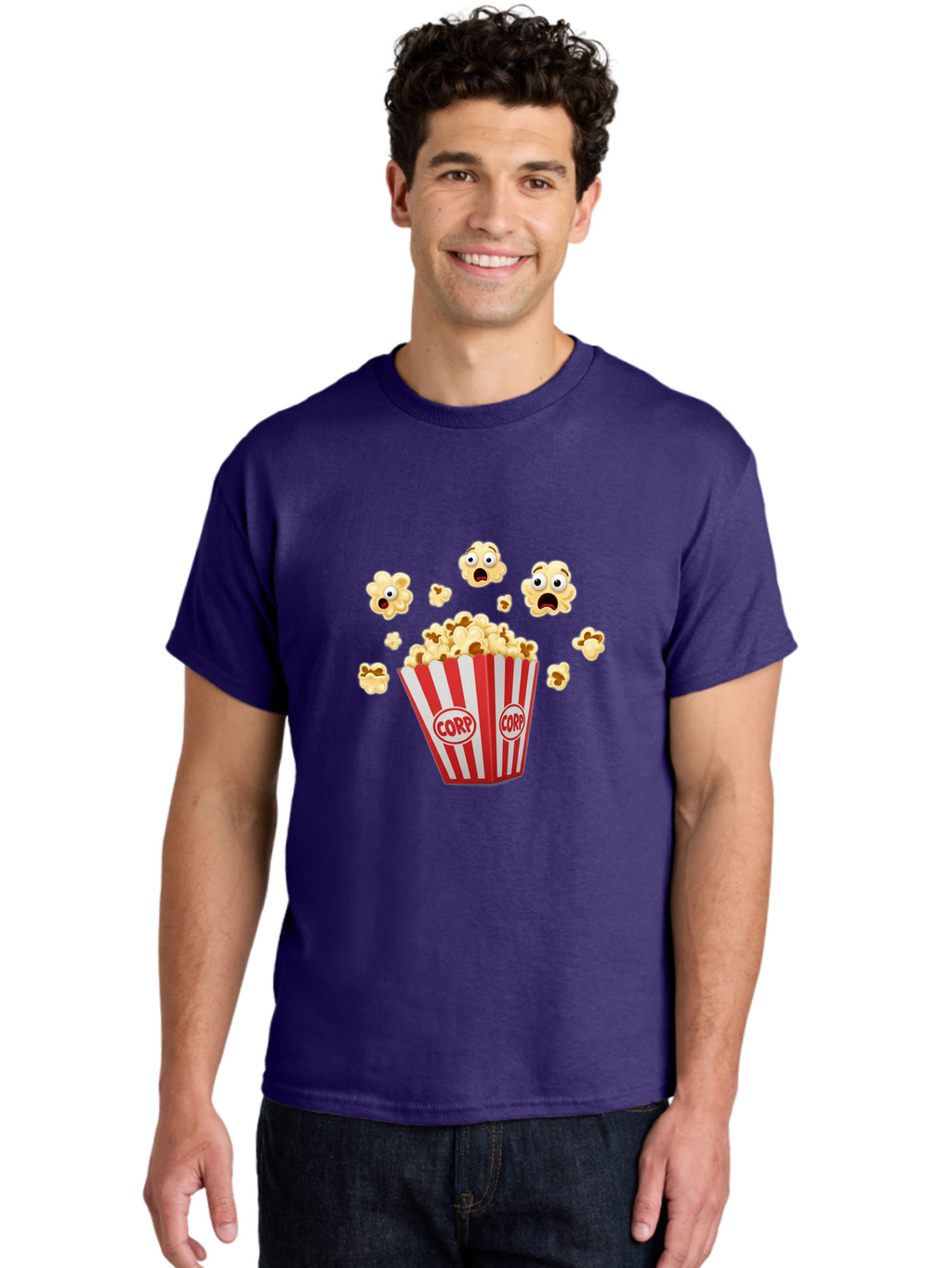Corp-Popcorn Men'S Graphic Tee, 100% Cotton, Comfortable Casual Summer Wear, Machine Washable, Vintage Camera, Old Camera, Antique Camera, Black Camera, Classic Photography, Photography Equipment, Nostalgic Device, Film Camera, Camera Art Bam111