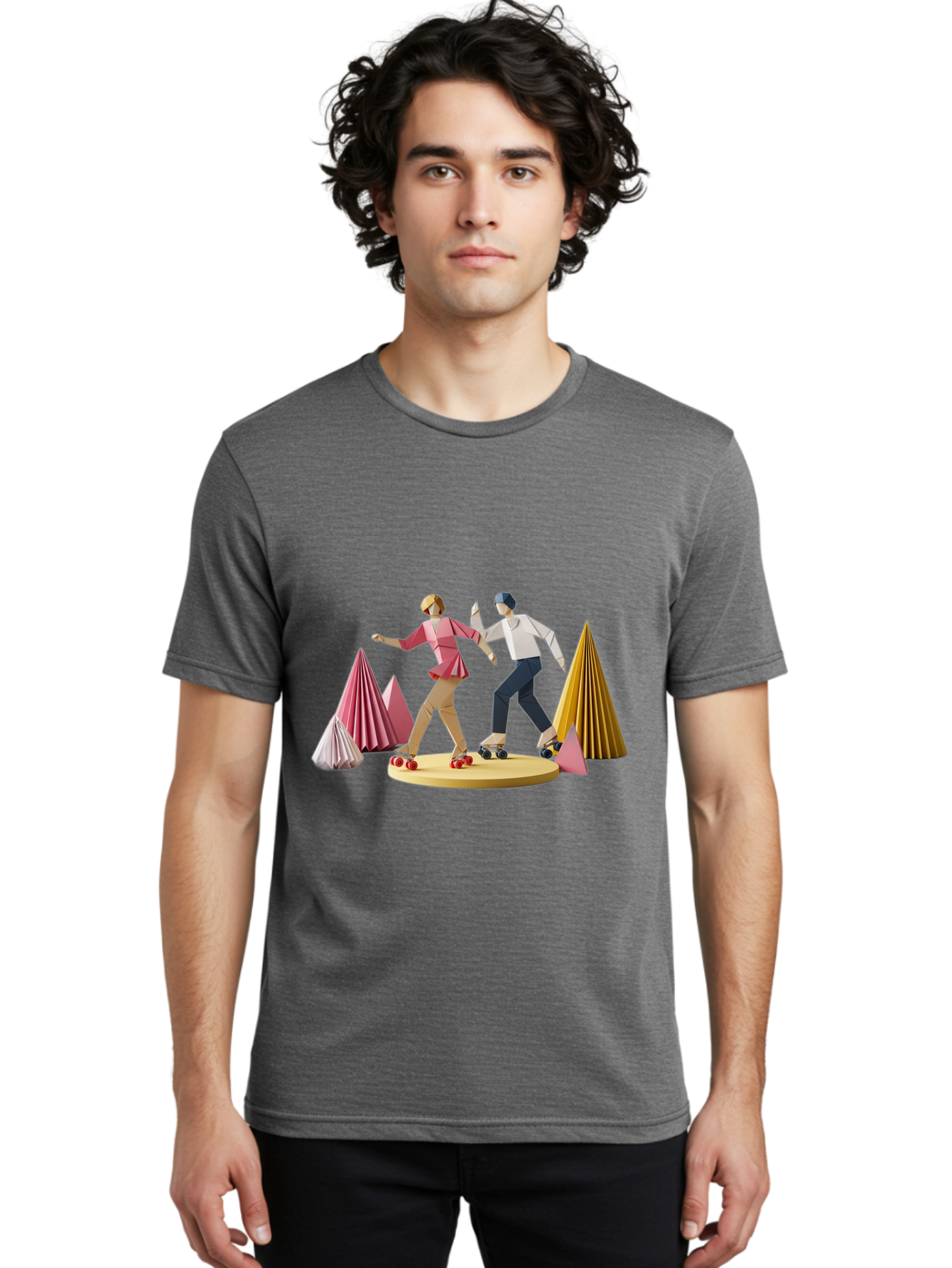Couple-Roller-Skating Men'S Graphic Tee, 100% Cotton, Comfortable Casual Summer Wear, Machine Washable, Vintage Camera, Old Camera, Antique Camera, Black Camera, Classic Photography, Photography Equipment, Nostalgic Device, Film Camera, Bam114