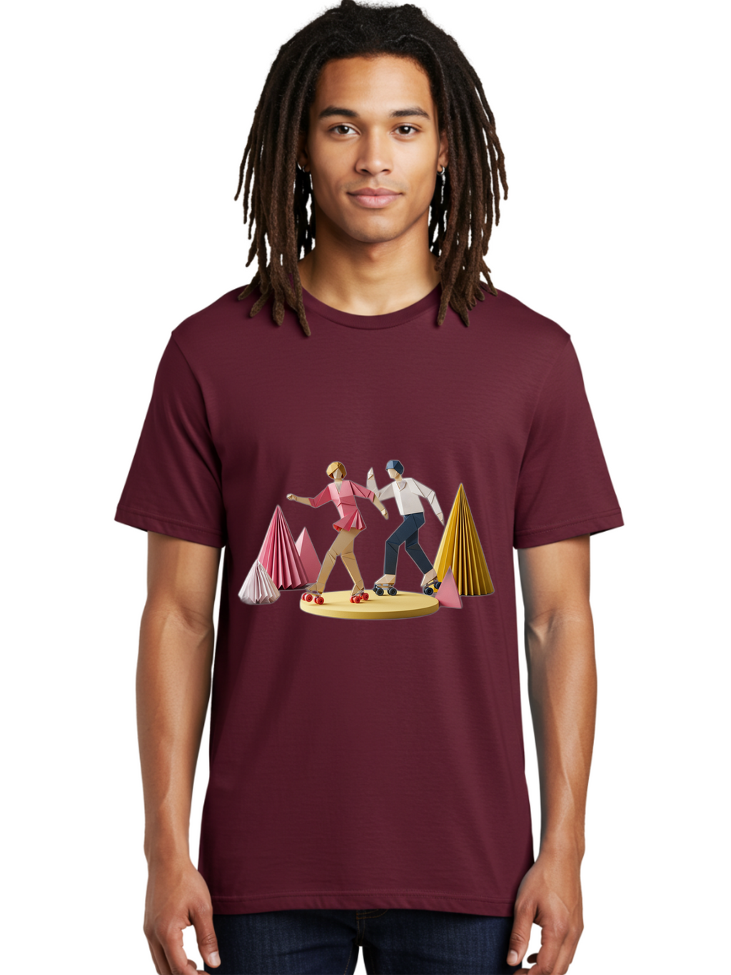 Couple-Roller-Skating Men'S Graphic Tee, 100% Cotton, Comfortable Casual Summer Wear, Machine Washable, Vintage Camera, Old Camera, Antique Camera, Black Camera, Classic Photography, Photography Equipment, Nostalgic Device, Film Camera, Bam114