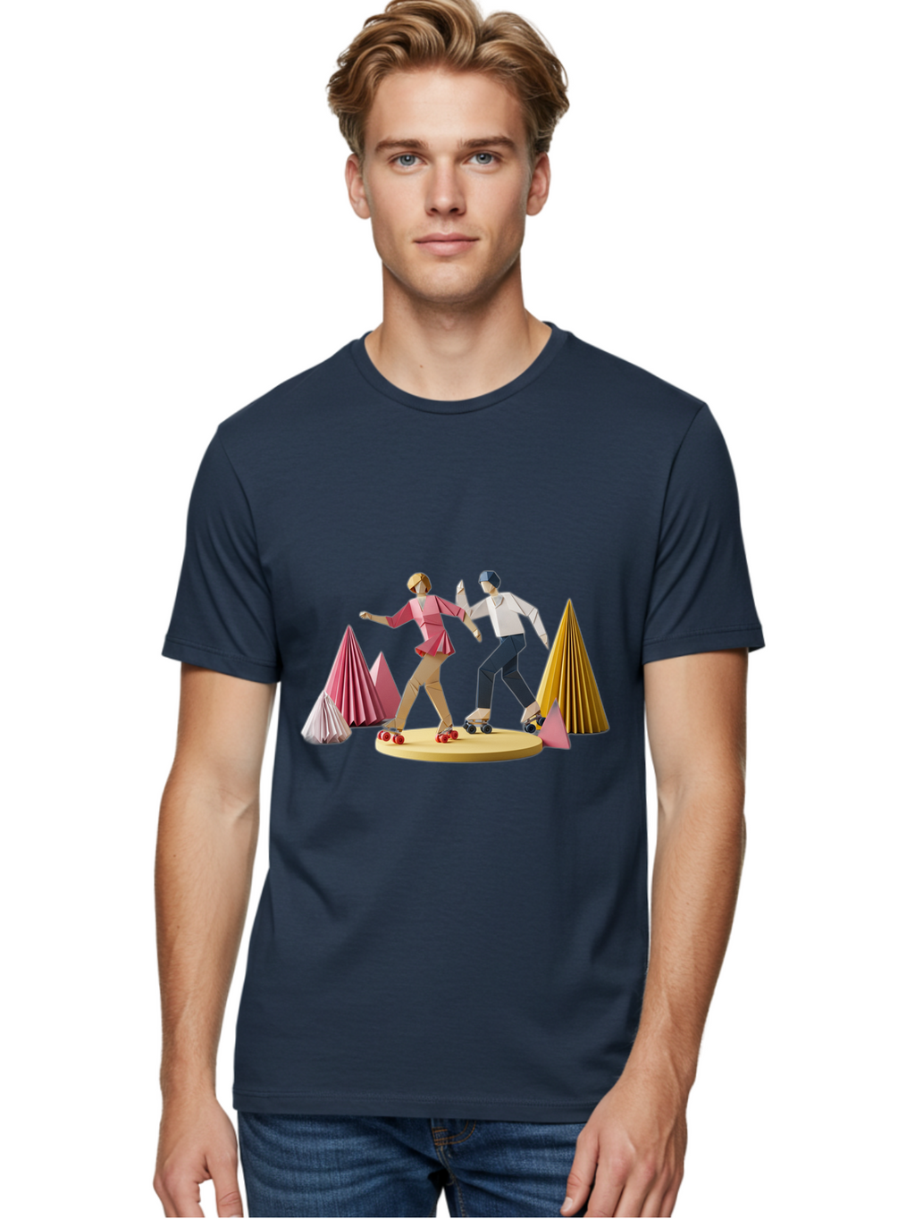 Couple-Roller-Skating Men'S Graphic Tee, 100% Cotton, Comfortable Casual Summer Wear, Machine Washable, Vintage Camera, Old Camera, Antique Camera, Black Camera, Classic Photography, Photography Equipment, Nostalgic Device, Film Camera, Bam114