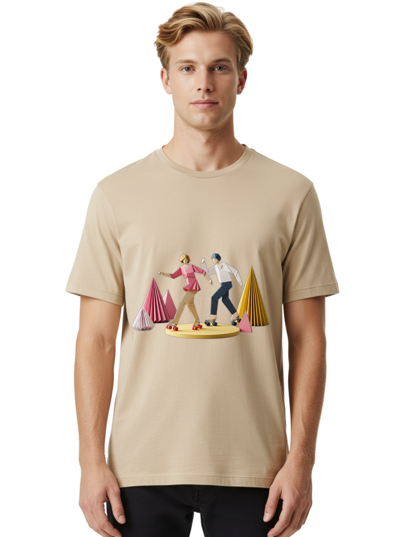 Couple-Roller-Skating Men'S Graphic Tee, 100% Cotton, Comfortable Casual Summer Wear, Machine Washable, Vintage Camera, Old Camera, Antique Camera, Black Camera, Classic Photography, Photography Equipment, Nostalgic Device, Film Camera, Bam114