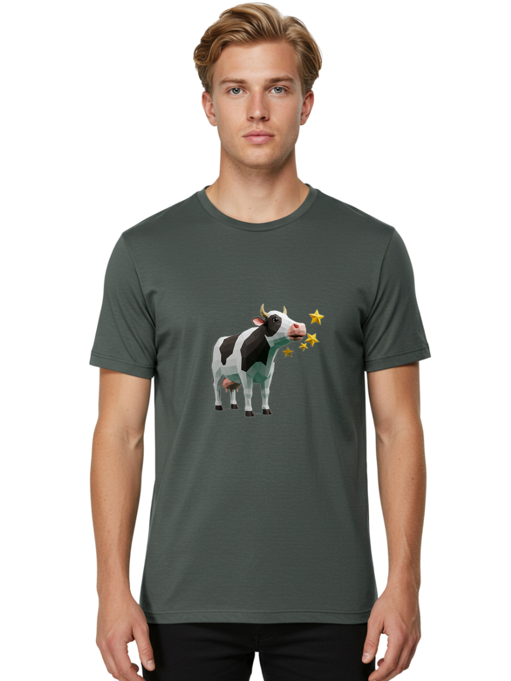 Cow-Blowing-Stars Men'S Graphic Tee, 100% Cotton, Comfortable Casual Summer Wear, Machine Washable, Vintage Camera, Old Camera, Antique Camera, Black Camera, Classic Photography, Photography Equipment, Nostalgic Device, Film Camera, Camera Art Bam116