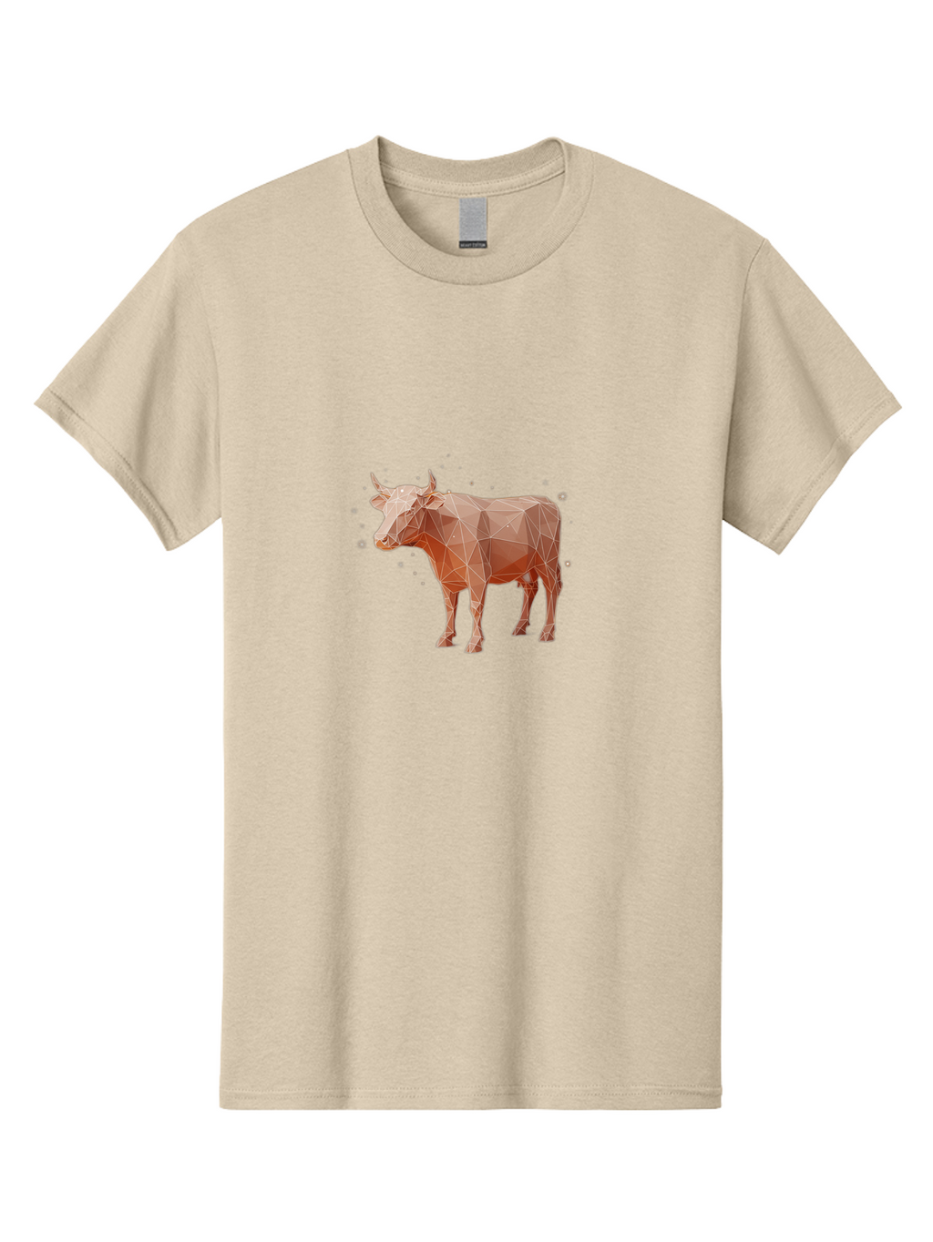 Cow-Low-Poly Men'S Graphic Tee, 100% Cotton, Comfortable Casual Summer Wear, Machine Washable, Vintage Camera, Old Camera, Antique Camera, Black Camera, Classic Photography, Photography Equipment, Nostalgic Device, Film Camera, Camera Art Bam118