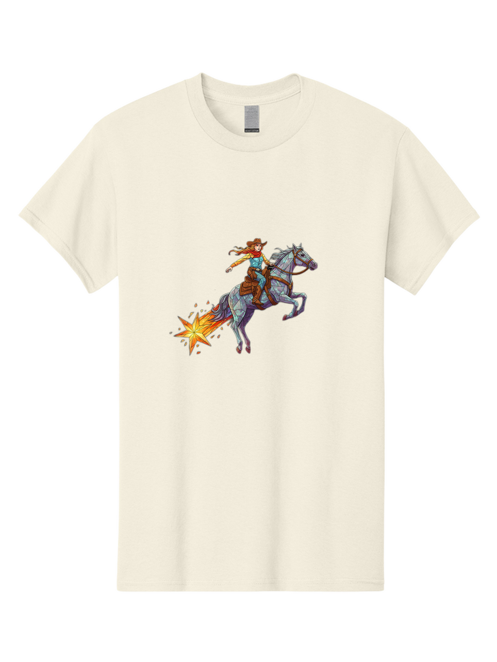 Cowgirl-On-Polygonal-Horse Men'S Graphic Tee, 100% Cotton, Comfortable Casual Summer Wear, Machine Washable, Vintage Camera, Old Camera, Antique Camera, Black Camera, Classic Photography, Photography Equipment, Nostalgic Device, Film Camera, Bam119