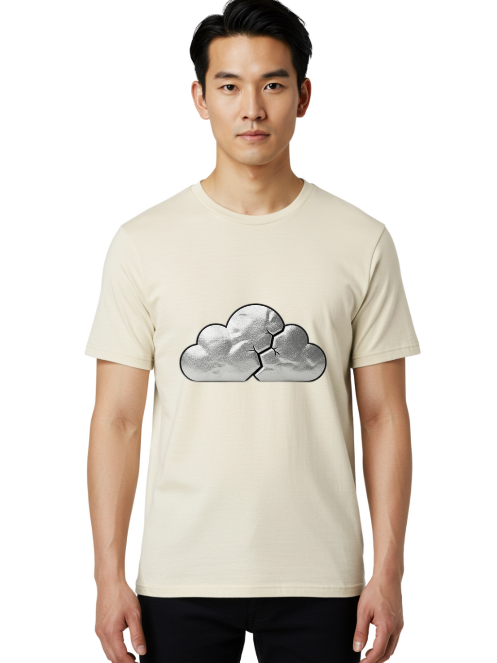 Cracked-Cloud Men'S Graphic Tee, 100% Cotton, Comfortable Casual Summer Wear, Machine Washable, Vintage Camera, Old Camera, Antique Camera, Black Camera, Classic Photography, Photography Equipment, Nostalgic Device, Film Camera, Camera Art Bam120