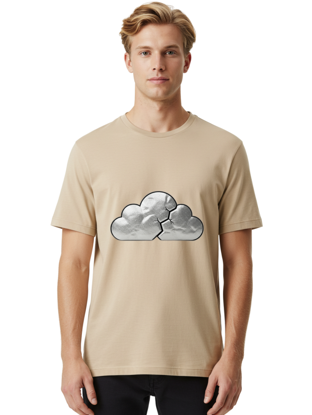 Cracked-Cloud Men'S Graphic Tee, 100% Cotton, Comfortable Casual Summer Wear, Machine Washable, Vintage Camera, Old Camera, Antique Camera, Black Camera, Classic Photography, Photography Equipment, Nostalgic Device, Film Camera, Camera Art Bam120