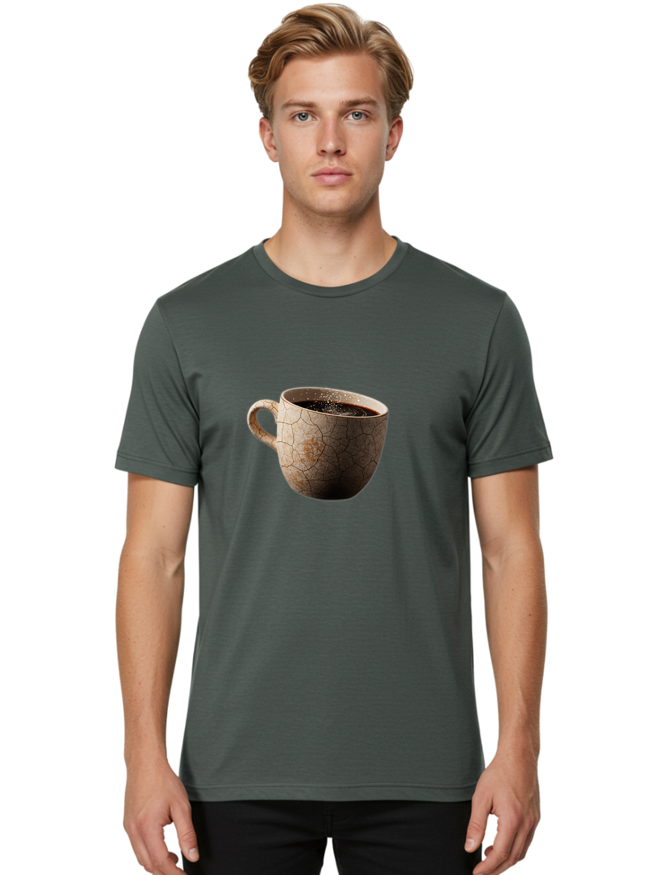 Cracked-Coffee-Mug Men'S Graphic Tee, 100% Cotton, Comfortable Casual Summer Wear, Machine Washable, Vintage Camera, Old Camera, Antique Camera, Black Camera, Classic Photography, Photography Equipment, Nostalgic Device, Film Camera, Bam121
