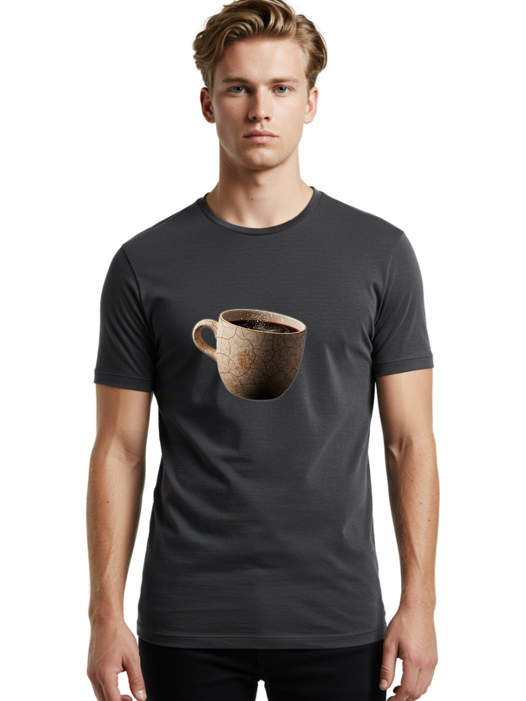Cracked-Coffee-Mug Men'S Graphic Tee, 100% Cotton, Comfortable Casual Summer Wear, Machine Washable, Vintage Camera, Old Camera, Antique Camera, Black Camera, Classic Photography, Photography Equipment, Nostalgic Device, Film Camera, Bam121