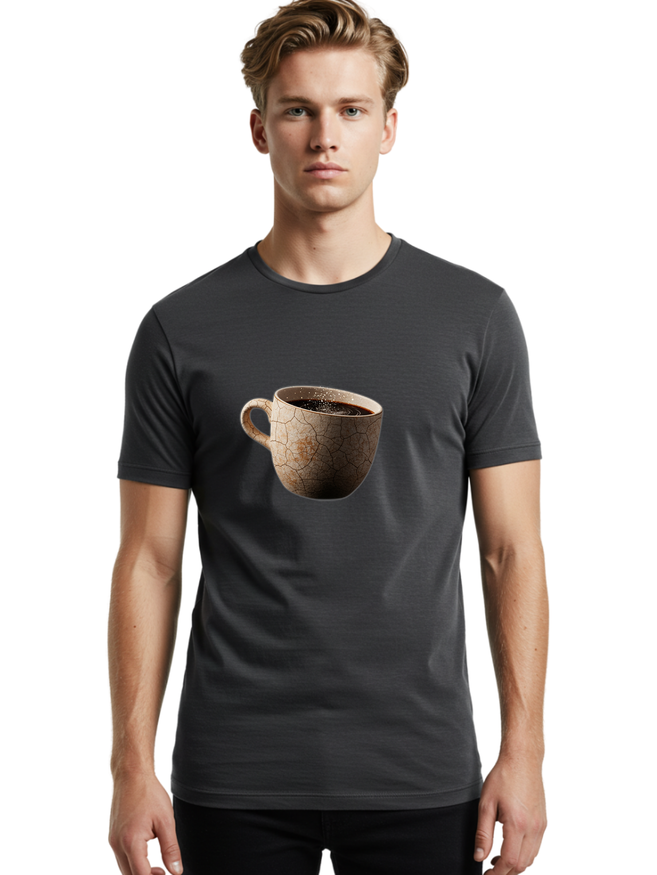 Cracked-Coffee-Mug Men'S Graphic Tee, 100% Cotton, Comfortable Casual Summer Wear, Machine Washable, Vintage Camera, Old Camera, Antique Camera, Black Camera, Classic Photography, Photography Equipment, Nostalgic Device, Film Camera, Bam121