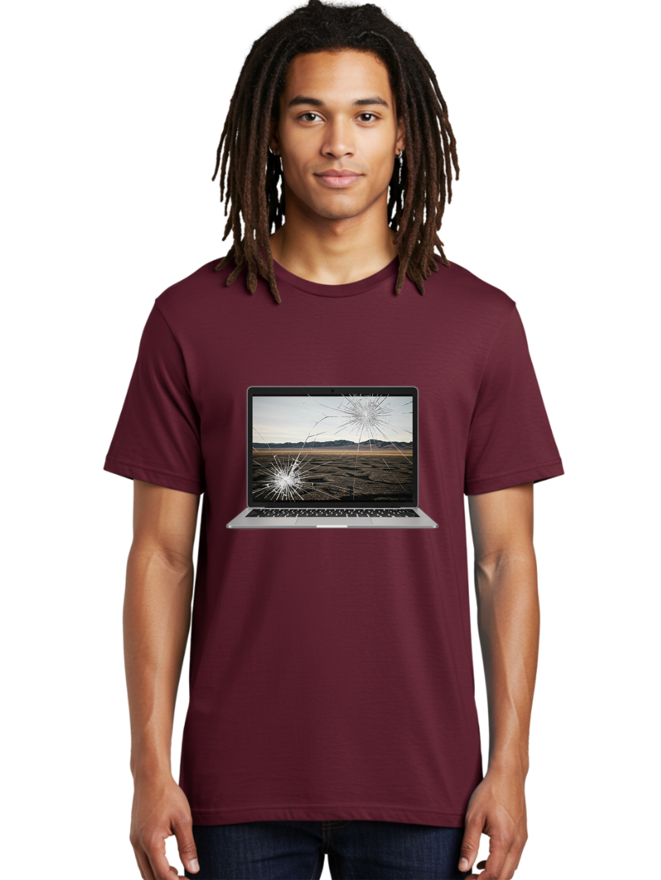 Cracked-Laptop-Screen Men'S Graphic Tee, 100% Cotton, Comfortable Casual Summer Wear, Machine Washable, Vintage Camera, Old Camera, Antique Camera, Black Camera, Classic Photography, Photography Equipment, Nostalgic Device, Film Camera, Bam122