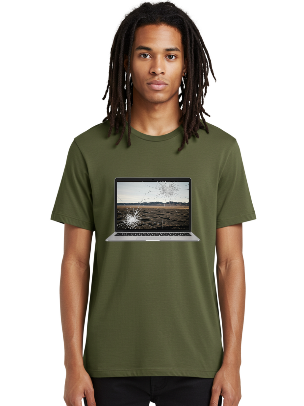 Cracked-Laptop-Screen Men'S Graphic Tee, 100% Cotton, Comfortable Casual Summer Wear, Machine Washable, Vintage Camera, Old Camera, Antique Camera, Black Camera, Classic Photography, Photography Equipment, Nostalgic Device, Film Camera, Bam122