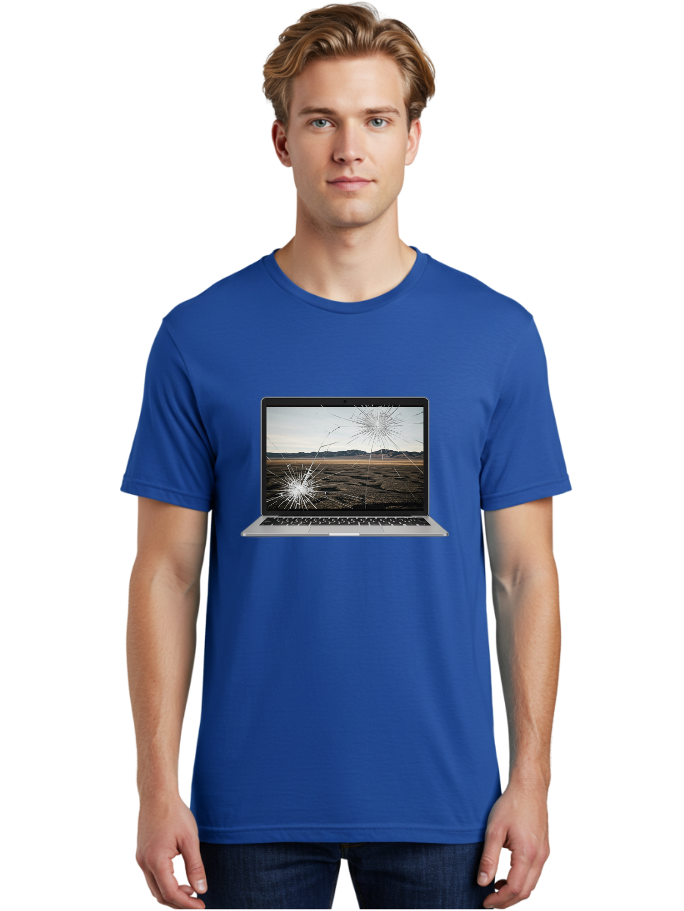Cracked-Laptop-Screen Men'S Graphic Tee, 100% Cotton, Comfortable Casual Summer Wear, Machine Washable, Vintage Camera, Old Camera, Antique Camera, Black Camera, Classic Photography, Photography Equipment, Nostalgic Device, Film Camera, Bam122