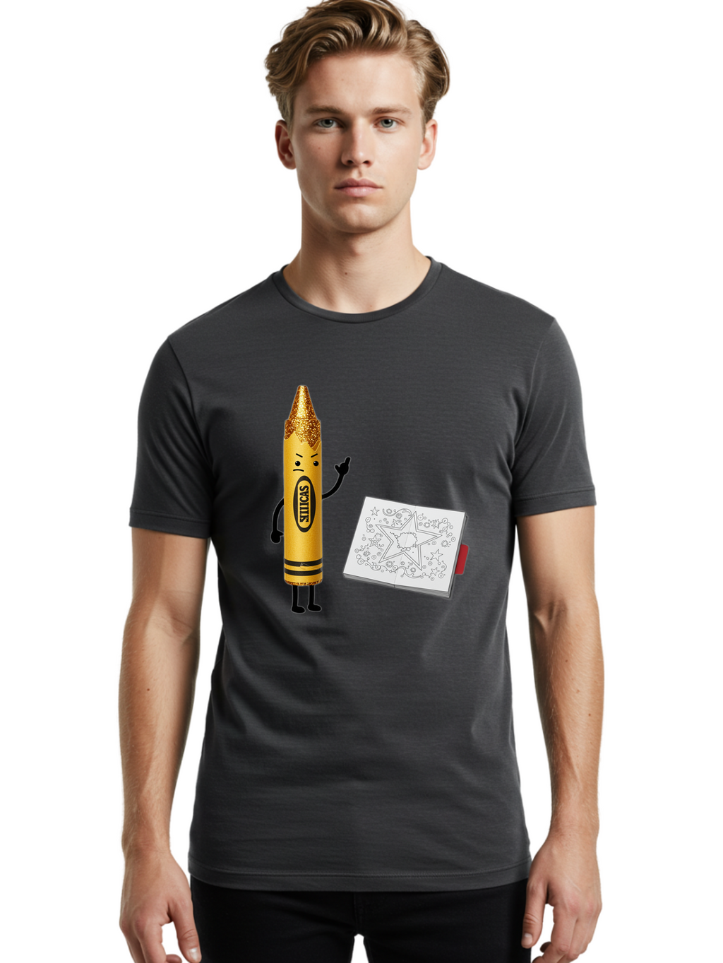 Crayon-Character Men'S Graphic Tee, 100% Cotton, Comfortable Casual Summer Wear, Machine Washable, Vintage Camera, Old Camera, Antique Camera, Black Camera, Classic Photography, Photography Equipment, Nostalgic Device, Film Camera, Camera Art Bam129