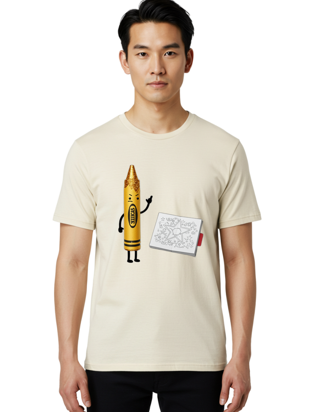 Crayon-Character Men'S Graphic Tee, 100% Cotton, Comfortable Casual Summer Wear, Machine Washable, Vintage Camera, Old Camera, Antique Camera, Black Camera, Classic Photography, Photography Equipment, Nostalgic Device, Film Camera, Camera Art Bam129
