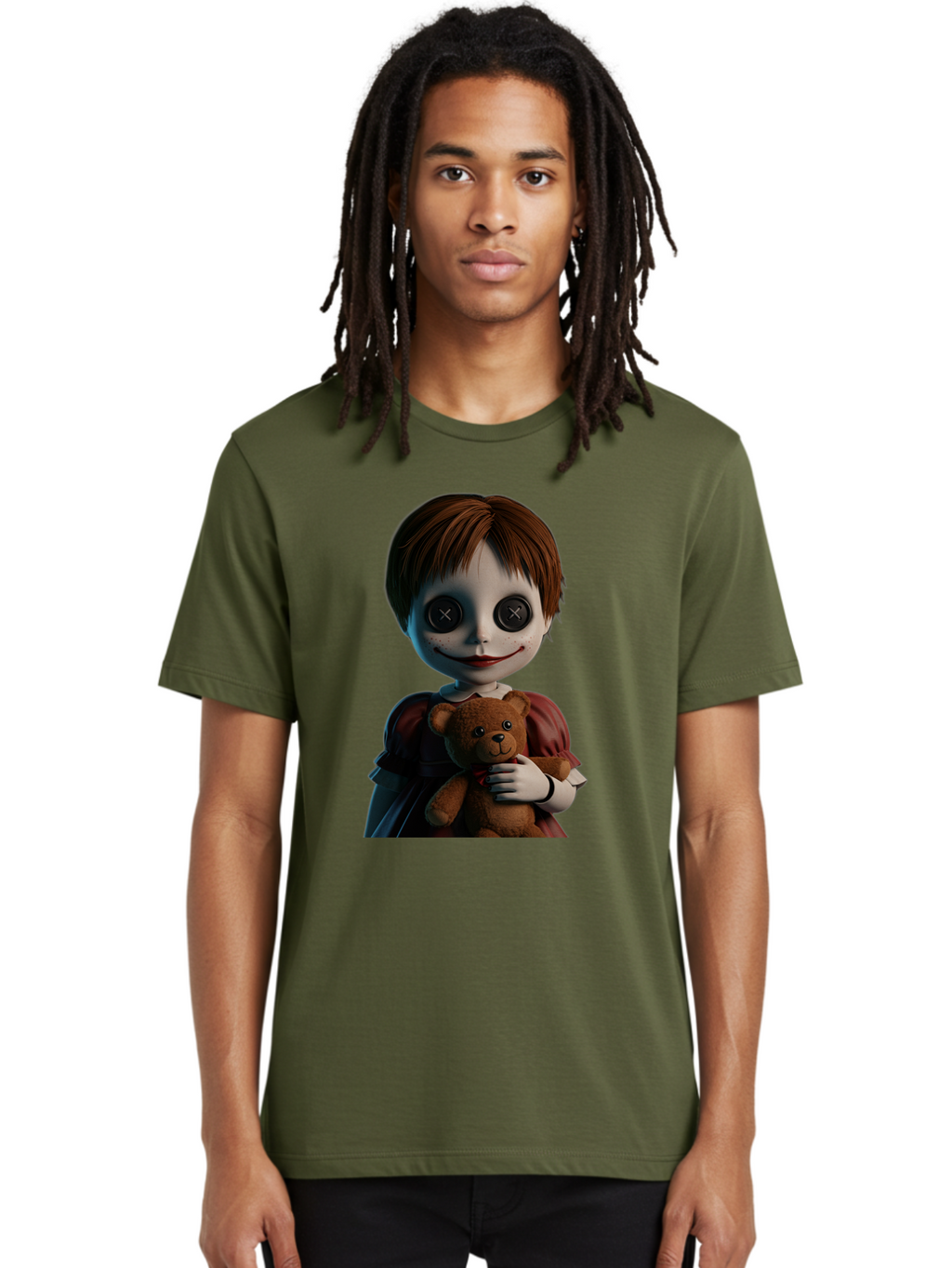 Creepy-Doll-1 Men'S Graphic Tee, 100% Cotton, Comfortable Casual Summer Wear, Machine Washable, Vintage Camera, Old Camera, Antique Camera, Black Camera, Classic Photography, Photography Equipment, Nostalgic Device, Film Camera, Camera Art Bam130