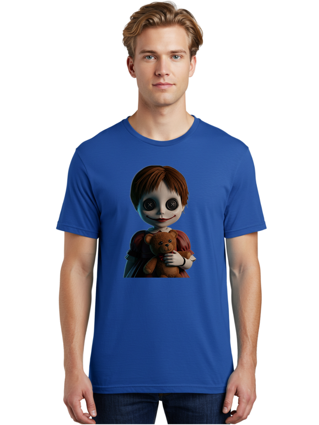 Creepy-Doll-1 Men'S Graphic Tee, 100% Cotton, Comfortable Casual Summer Wear, Machine Washable, Vintage Camera, Old Camera, Antique Camera, Black Camera, Classic Photography, Photography Equipment, Nostalgic Device, Film Camera, Camera Art Bam130