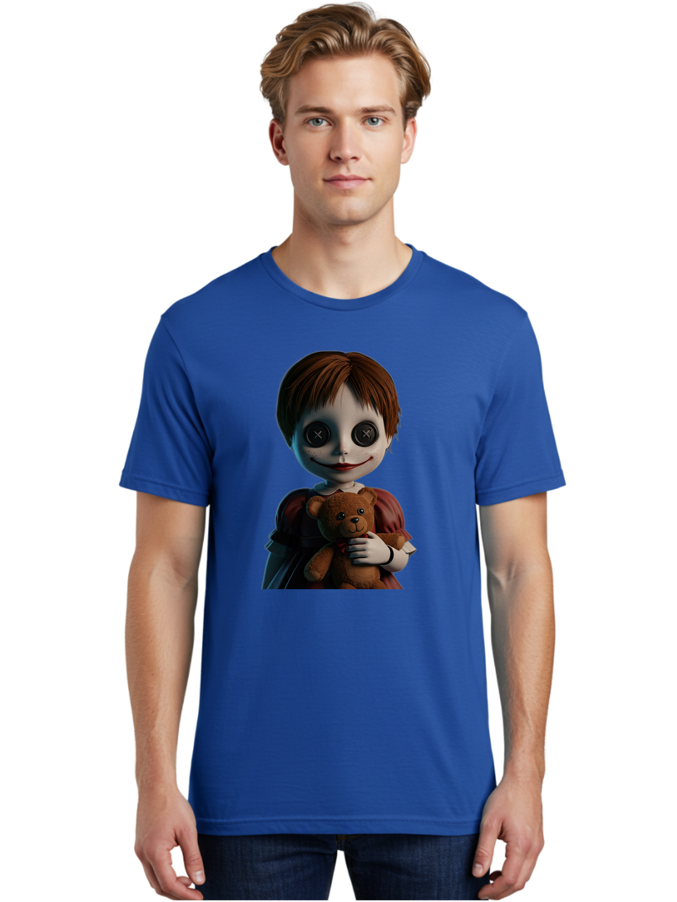 Creepy-Doll-1 Men'S Graphic Tee, 100% Cotton, Comfortable Casual Summer Wear, Machine Washable, Vintage Camera, Old Camera, Antique Camera, Black Camera, Classic Photography, Photography Equipment, Nostalgic Device, Film Camera, Camera Art Bam130