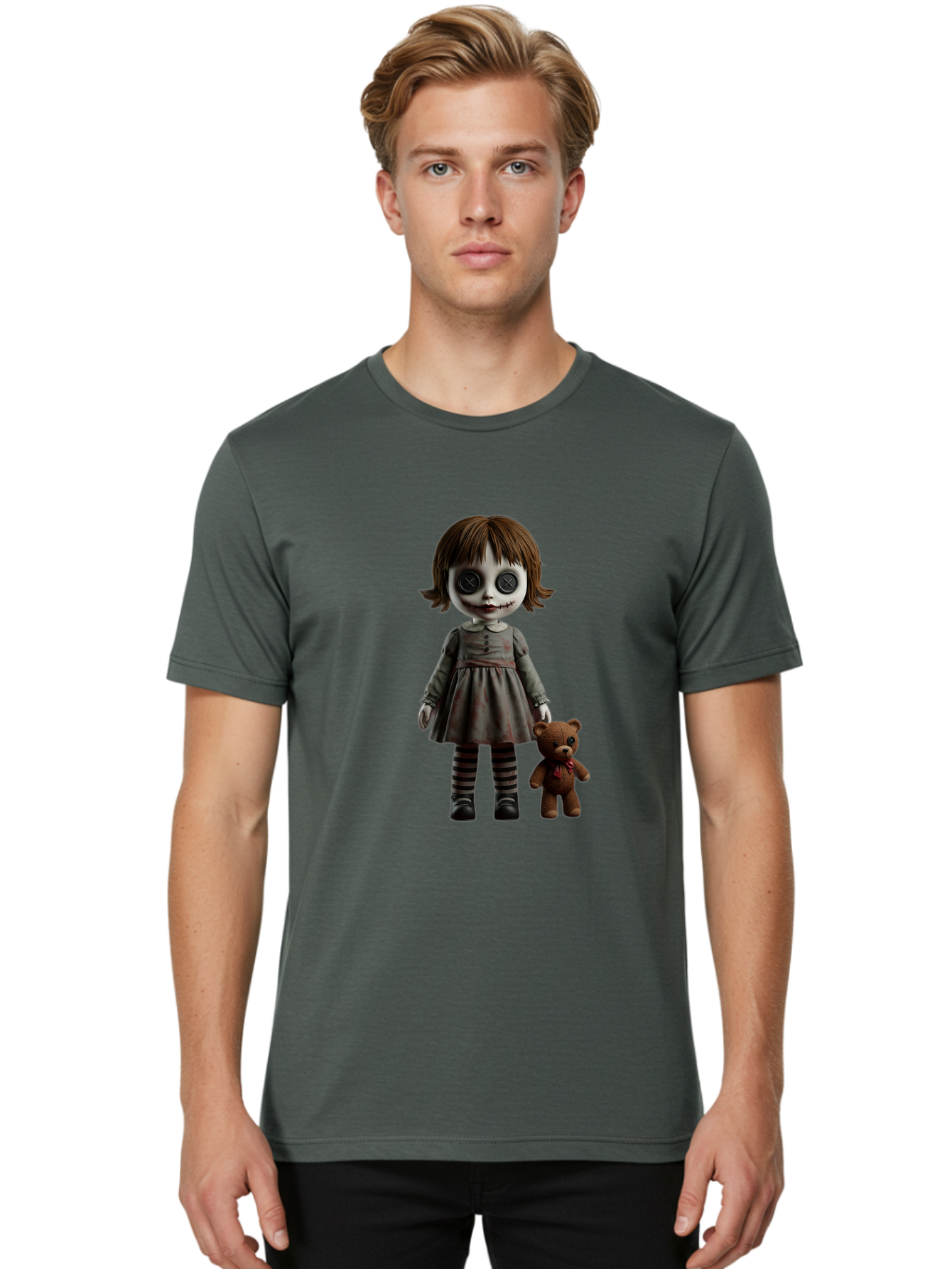 Creepy-Doll Men'S Graphic Tee, 100% Cotton, Comfortable Casual Summer Wear, Machine Washable, Vintage Camera, Old Camera, Antique Camera, Black Camera, Classic Photography, Photography Equipment, Nostalgic Device, Film Camera, Camera Art Bam131