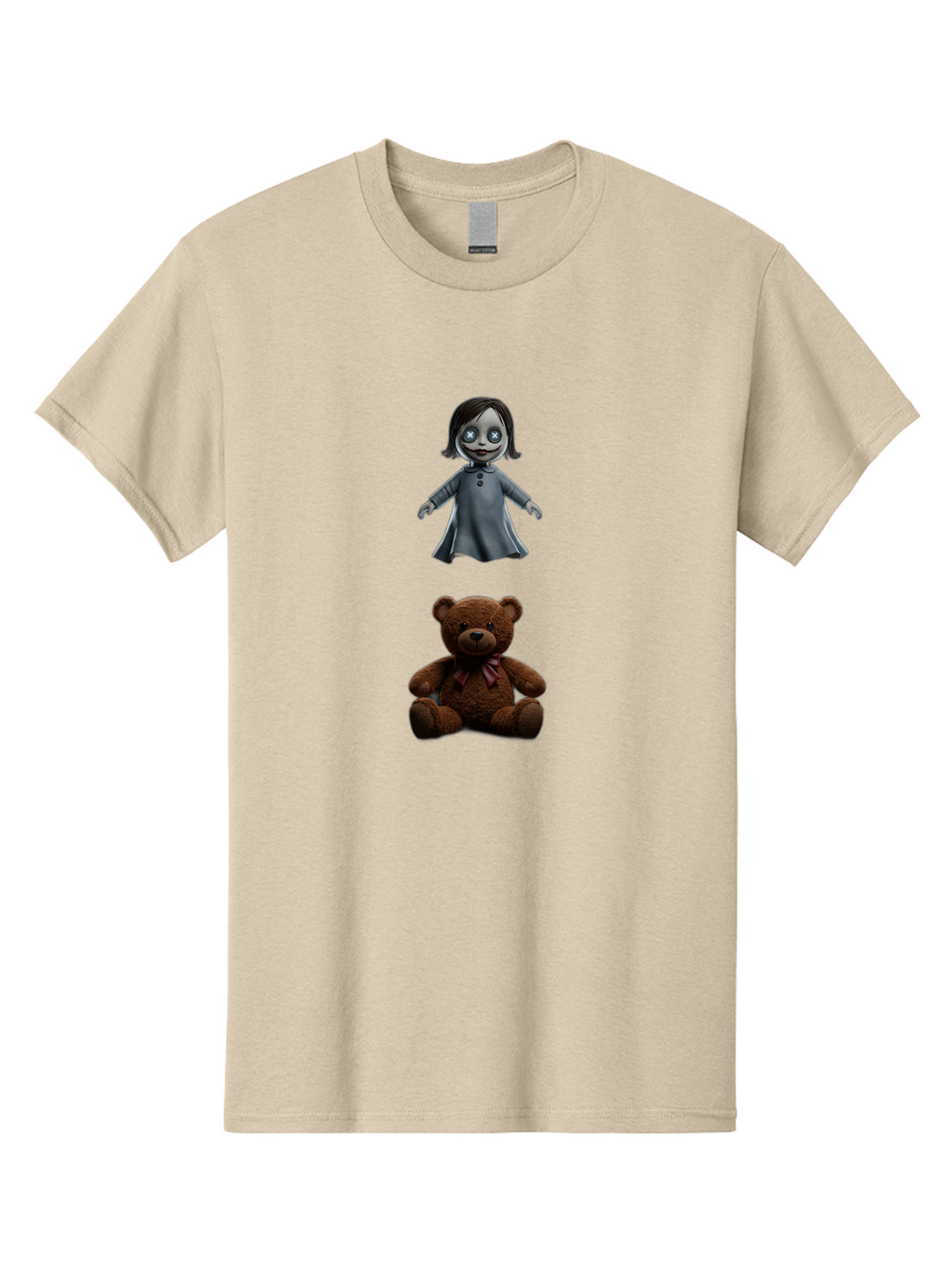 Creepy-Girl-And-Teddy-Bear Men'S Graphic Tee, 100% Cotton, Comfortable Casual Summer Wear, Machine Washable, Vintage Camera, Old Camera, Antique Camera, Black Camera, Classic Photography, Photography Equipment, Nostalgic Device, Film Camera, Bam132