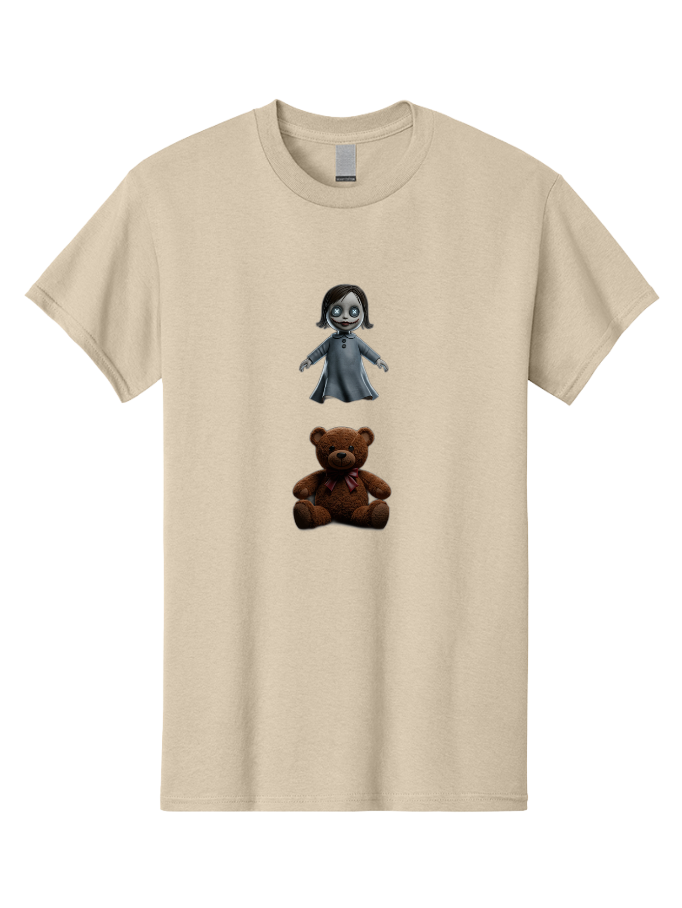 Creepy-Girl-And-Teddy-Bear Men'S Graphic Tee, 100% Cotton, Comfortable Casual Summer Wear, Machine Washable, Vintage Camera, Old Camera, Antique Camera, Black Camera, Classic Photography, Photography Equipment, Nostalgic Device, Film Camera, Bam132