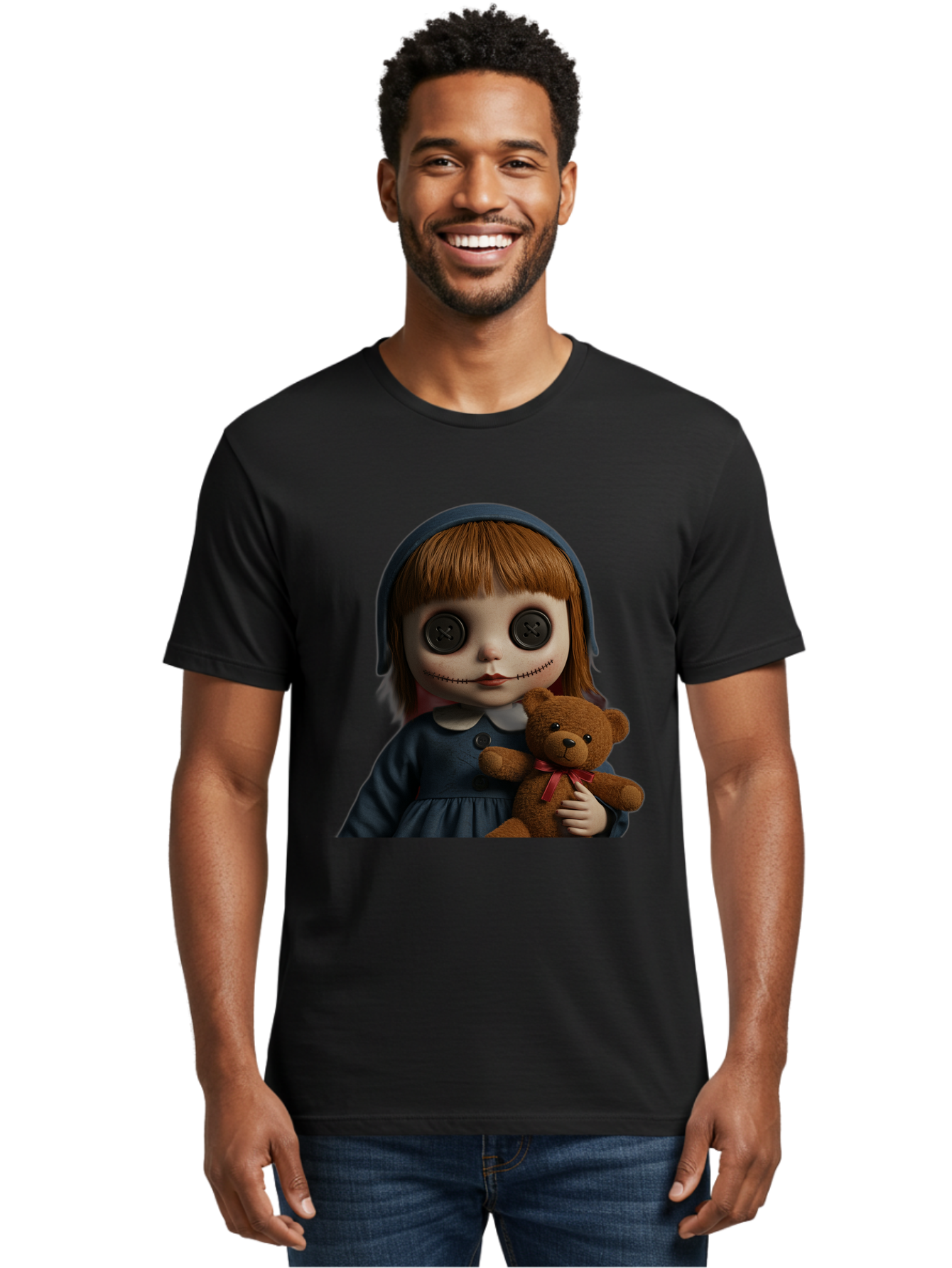 Creepy-Girl-Doll Men'S Graphic Tee, 100% Cotton, Comfortable Casual Summer Wear, Machine Washable, Vintage Camera, Old Camera, Antique Camera, Black Camera, Classic Photography, Photography Equipment, Nostalgic Device, Film Camera, Camera Art Bam133