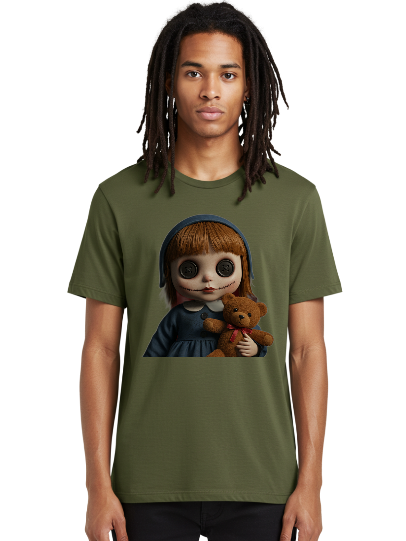Creepy-Girl-Doll Men'S Graphic Tee, 100% Cotton, Comfortable Casual Summer Wear, Machine Washable, Vintage Camera, Old Camera, Antique Camera, Black Camera, Classic Photography, Photography Equipment, Nostalgic Device, Film Camera, Camera Art Bam133