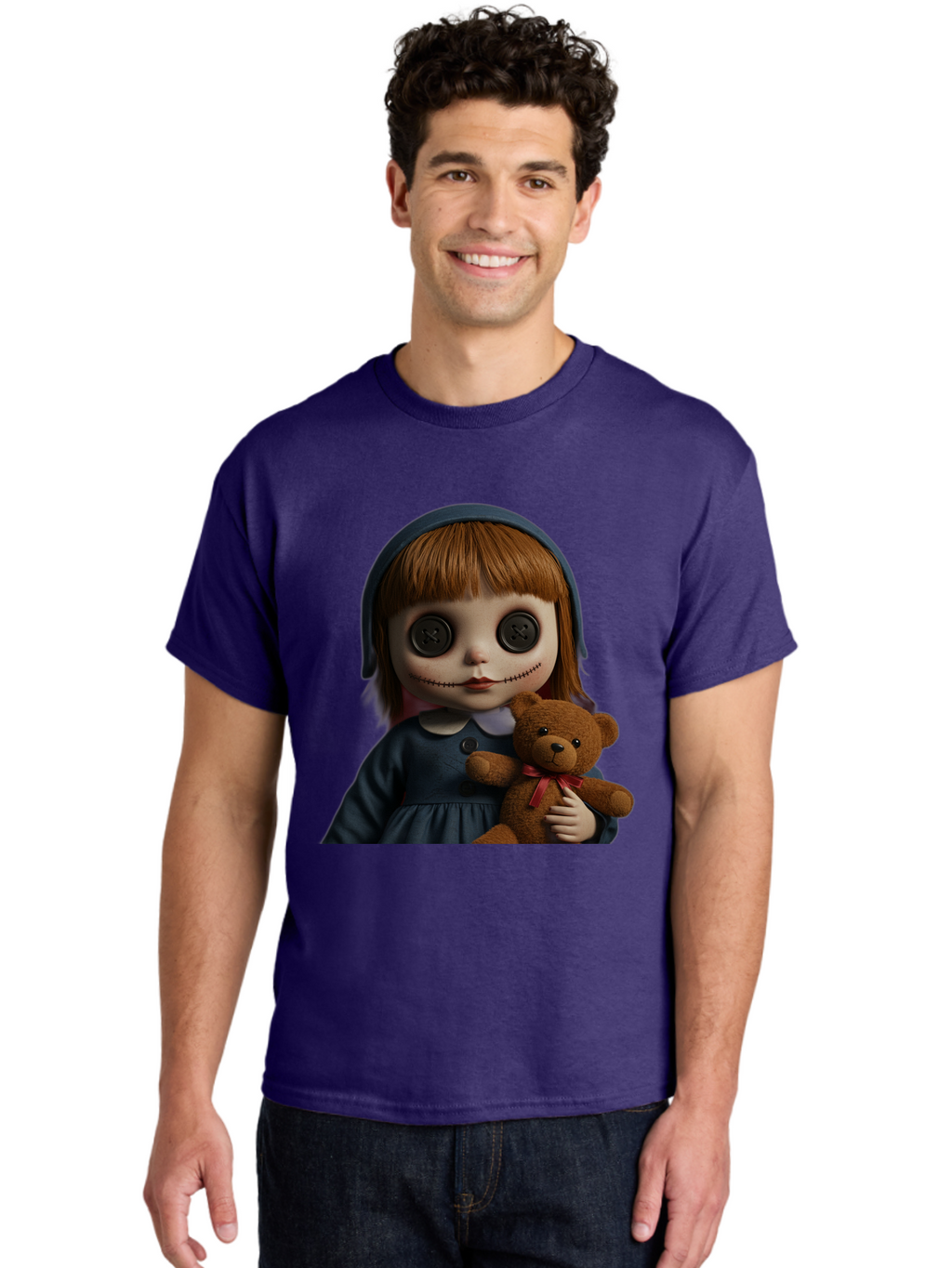 Creepy-Girl-Doll Men'S Graphic Tee, 100% Cotton, Comfortable Casual Summer Wear, Machine Washable, Vintage Camera, Old Camera, Antique Camera, Black Camera, Classic Photography, Photography Equipment, Nostalgic Device, Film Camera, Camera Art Bam133