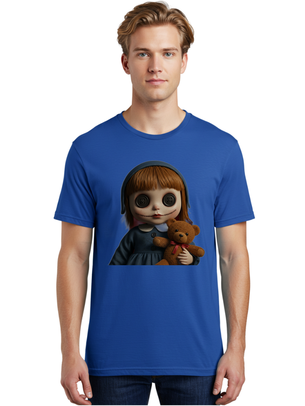 Creepy-Girl-Doll Men'S Graphic Tee, 100% Cotton, Comfortable Casual Summer Wear, Machine Washable, Vintage Camera, Old Camera, Antique Camera, Black Camera, Classic Photography, Photography Equipment, Nostalgic Device, Film Camera, Camera Art Bam133