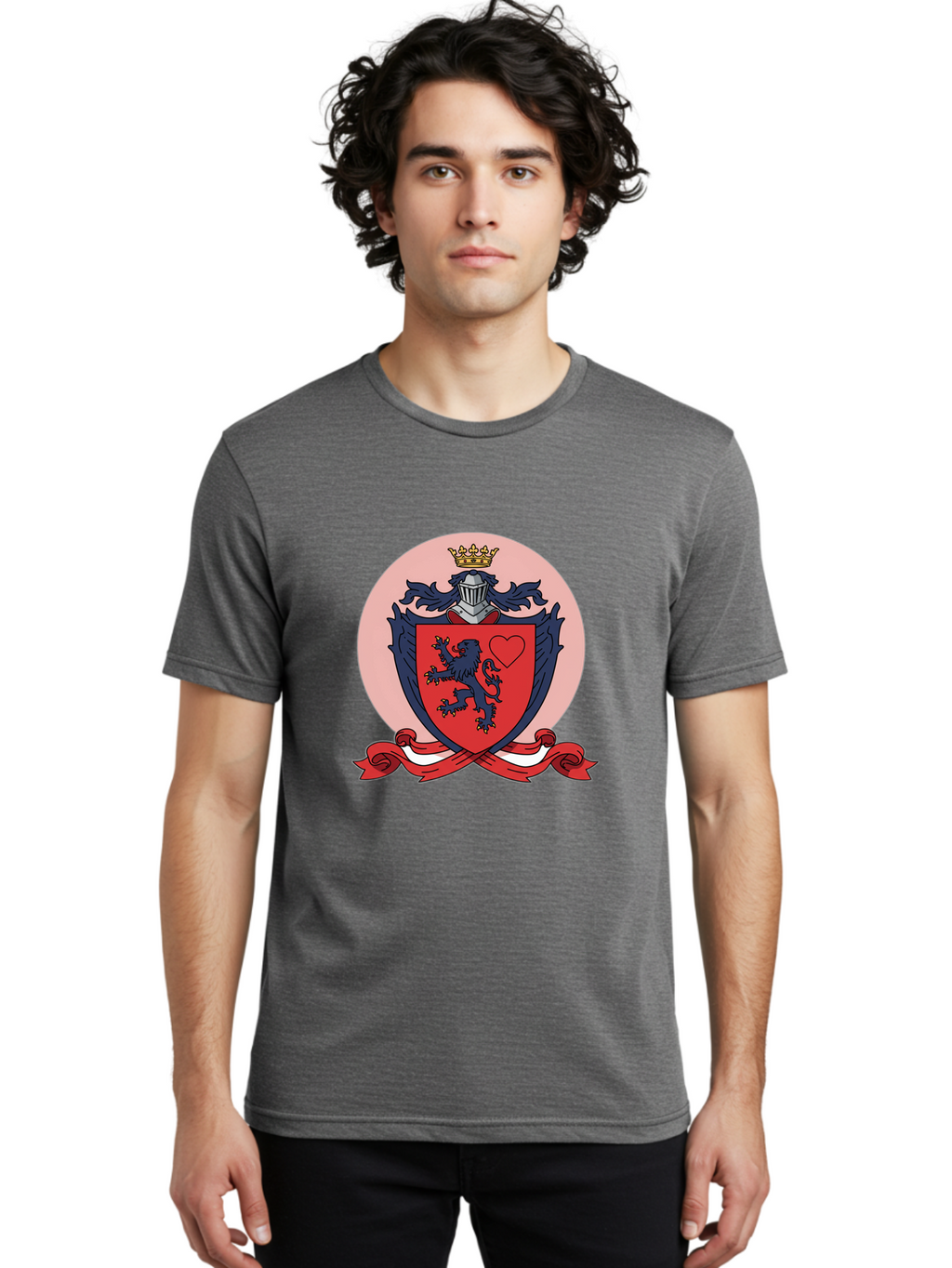 Crest-With-Lion-And-Heart Men'S Graphic Tee, 100% Cotton, Comfortable Casual Summer Wear, Machine Washable, Vintage Camera, Old Camera, Antique Camera, Black Camera, Classic Photography, Photography Equipment, Nostalgic Device, Film Camera, Bam134