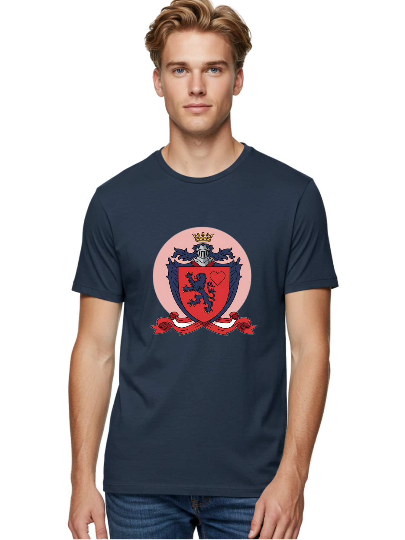 Crest-With-Lion-And-Heart Men'S Graphic Tee, 100% Cotton, Comfortable Casual Summer Wear, Machine Washable, Vintage Camera, Old Camera, Antique Camera, Black Camera, Classic Photography, Photography Equipment, Nostalgic Device, Film Camera, Bam134