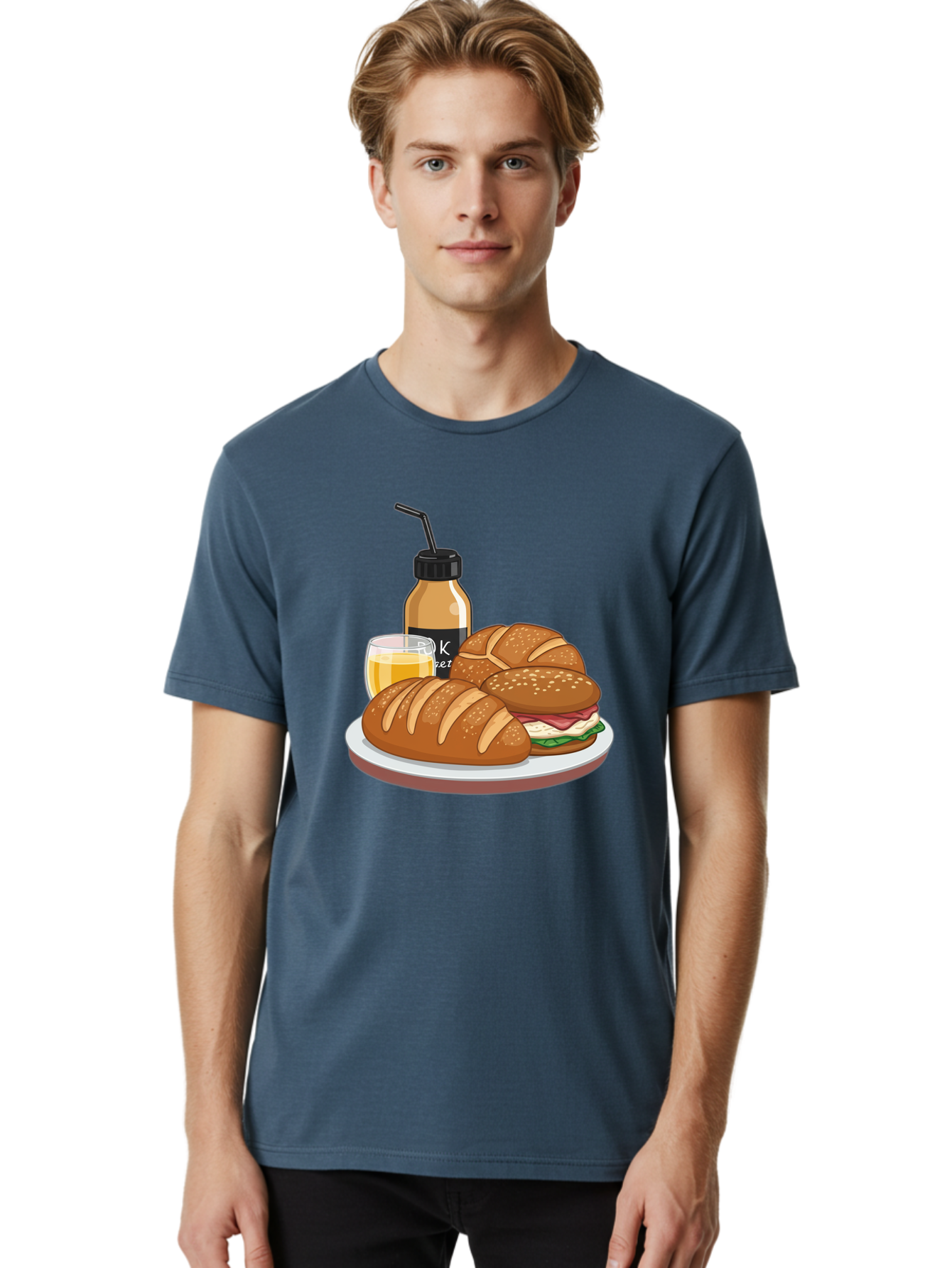 Croissant-Sandwich-And-Keket-Drink Men'S Graphic Tee, 100% Cotton, Comfortable Casual Summer Wear, Machine Washable, Vintage Camera, Old Camera, Antique Camera, Black Camera, Classic Photography, Photography Equipment, Nostalgic Device, Bam135