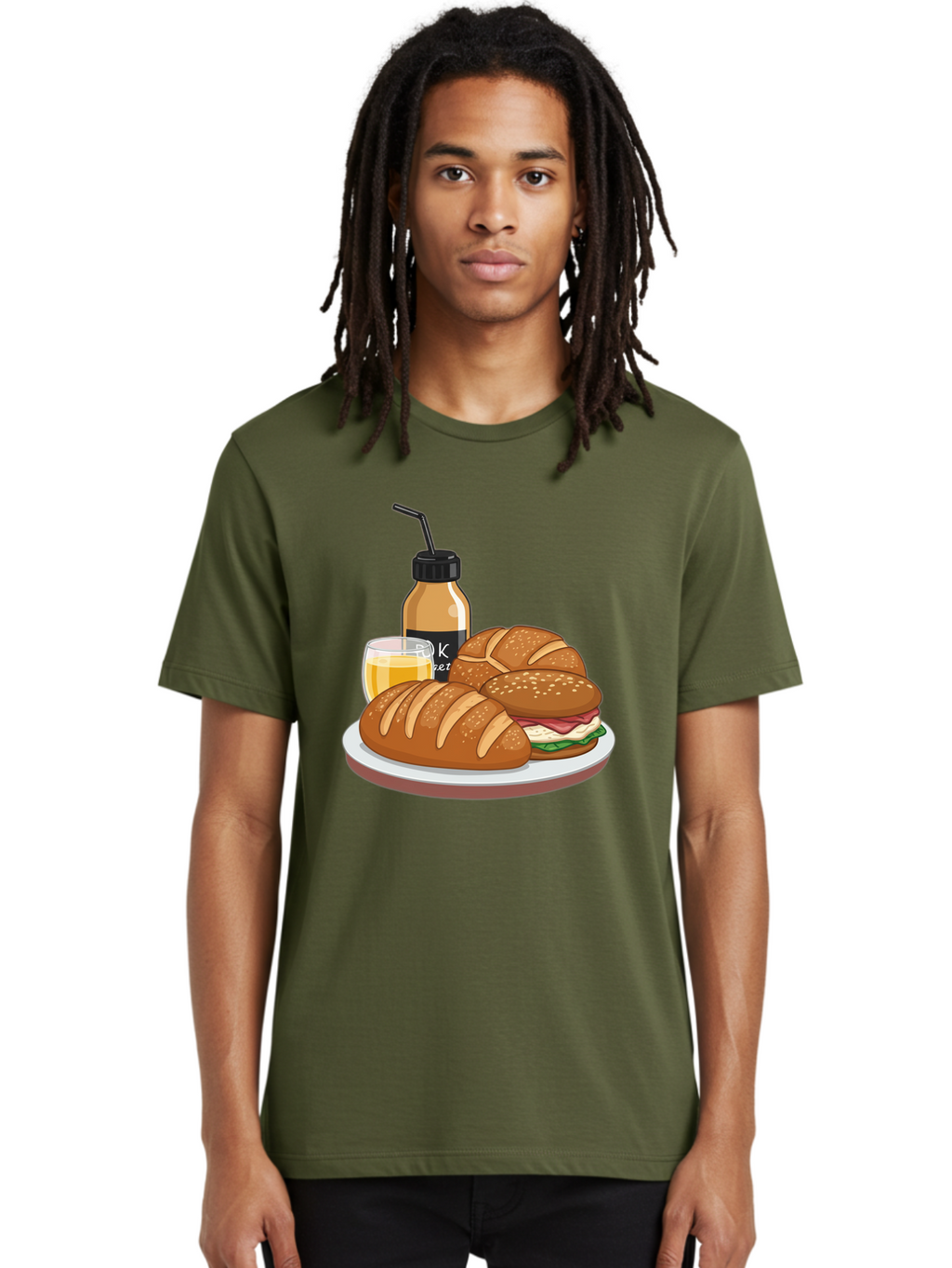 Croissant-Sandwich-And-Keket-Drink Men'S Graphic Tee, 100% Cotton, Comfortable Casual Summer Wear, Machine Washable, Vintage Camera, Old Camera, Antique Camera, Black Camera, Classic Photography, Photography Equipment, Nostalgic Device, Bam135