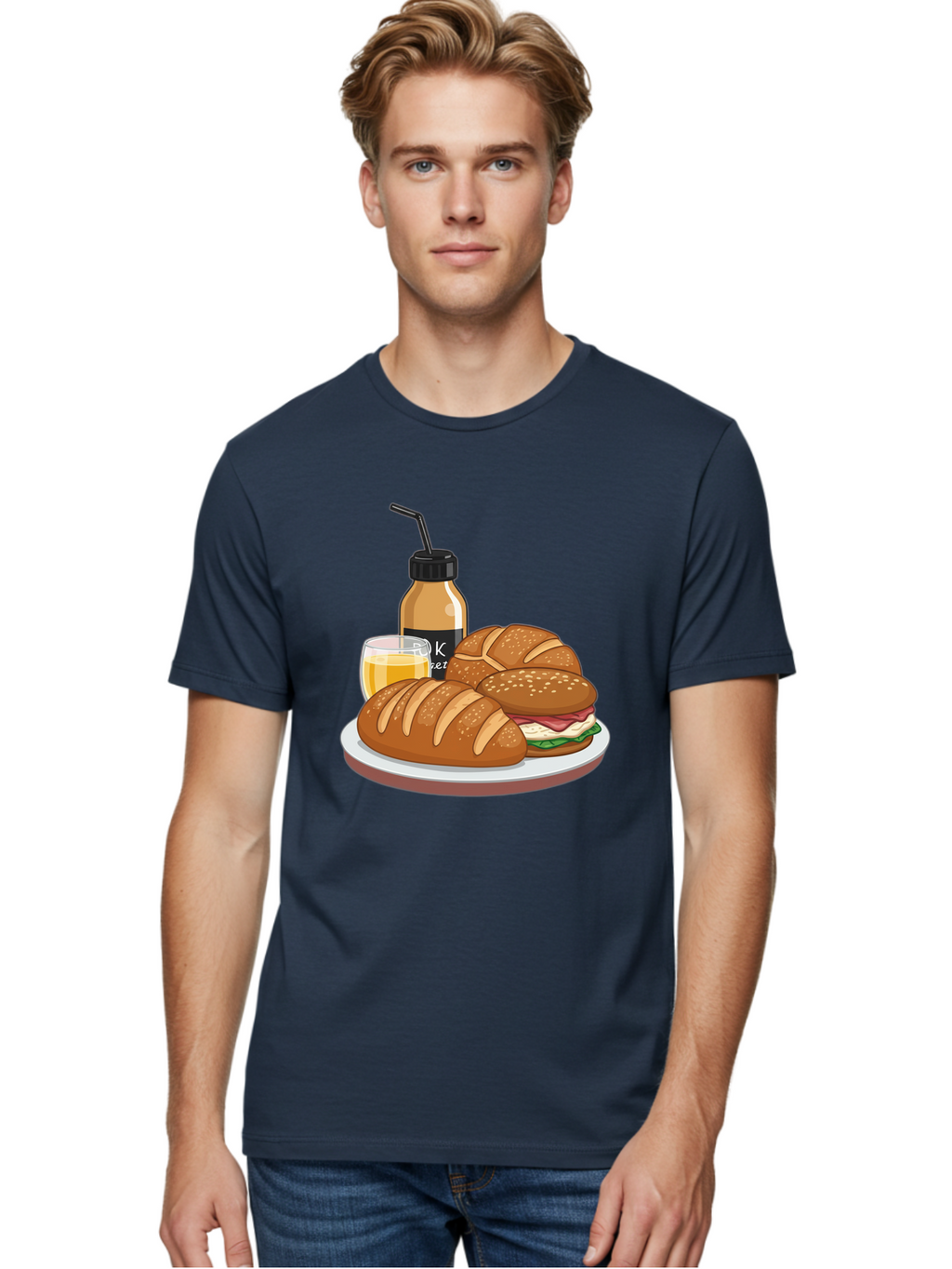 Croissant-Sandwich-And-Keket-Drink Men'S Graphic Tee, 100% Cotton, Comfortable Casual Summer Wear, Machine Washable, Vintage Camera, Old Camera, Antique Camera, Black Camera, Classic Photography, Photography Equipment, Nostalgic Device, Bam135