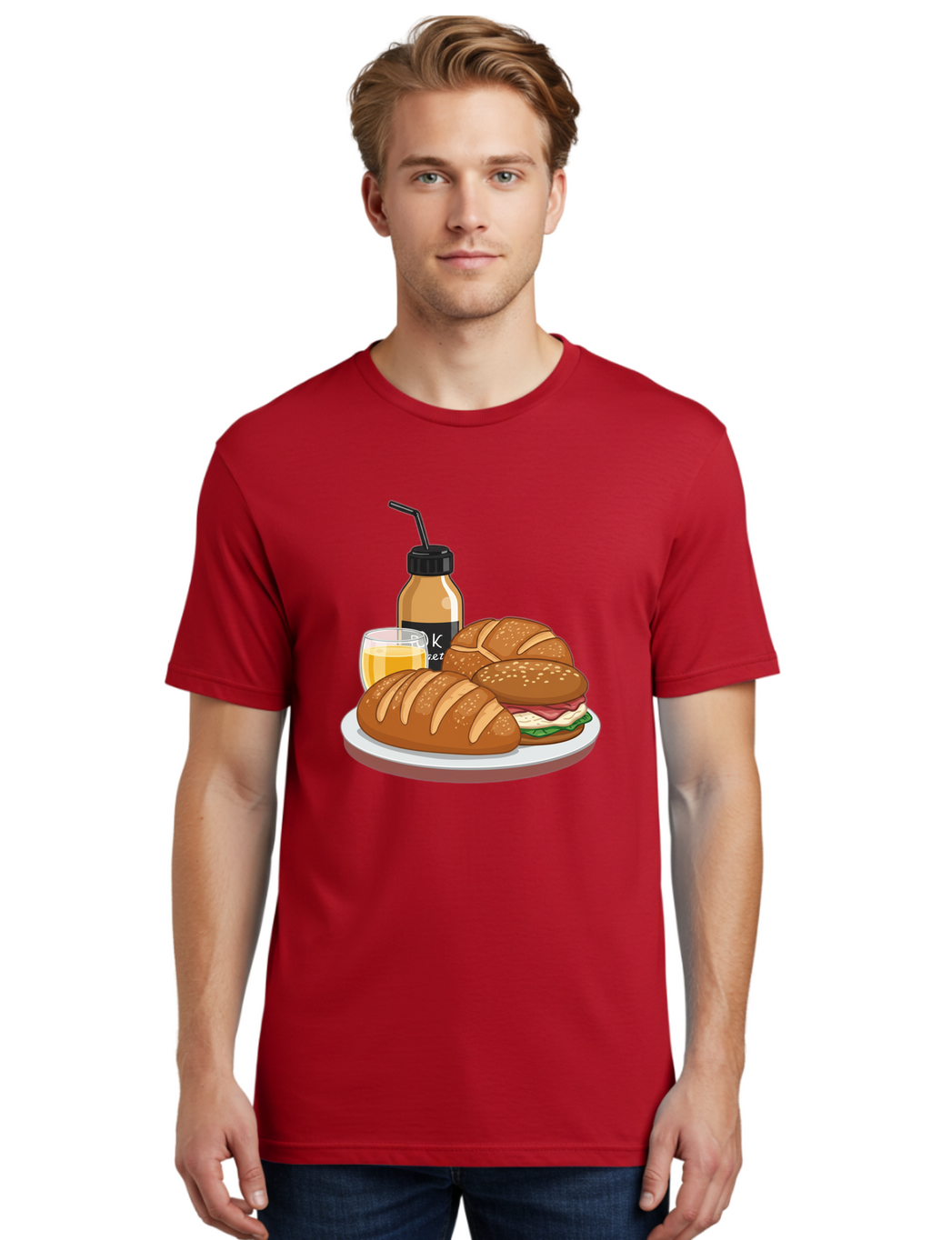 Croissant-Sandwich-And-Keket-Drink Men'S Graphic Tee, 100% Cotton, Comfortable Casual Summer Wear, Machine Washable, Vintage Camera, Old Camera, Antique Camera, Black Camera, Classic Photography, Photography Equipment, Nostalgic Device, Bam135