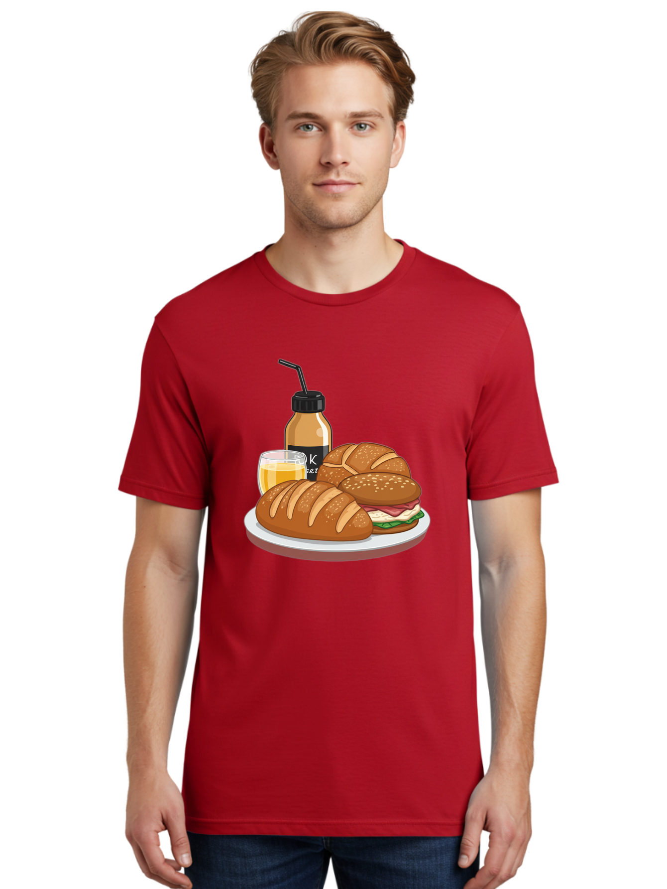 Croissant-Sandwich-And-Keket-Drink Men'S Graphic Tee, 100% Cotton, Comfortable Casual Summer Wear, Machine Washable, Vintage Camera, Old Camera, Antique Camera, Black Camera, Classic Photography, Photography Equipment, Nostalgic Device, Bam135