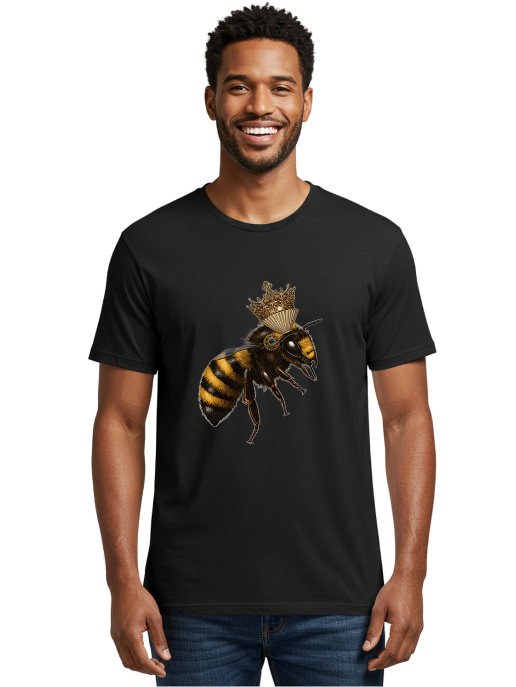 Crowned-Bee Men'S Graphic Tee, 100% Cotton, Comfortable Casual Summer Wear, Machine Washable, Vintage Camera, Old Camera, Antique Camera, Black Camera, Classic Photography, Photography Equipment, Nostalgic Device, Film Camera, Camera Art Bam137