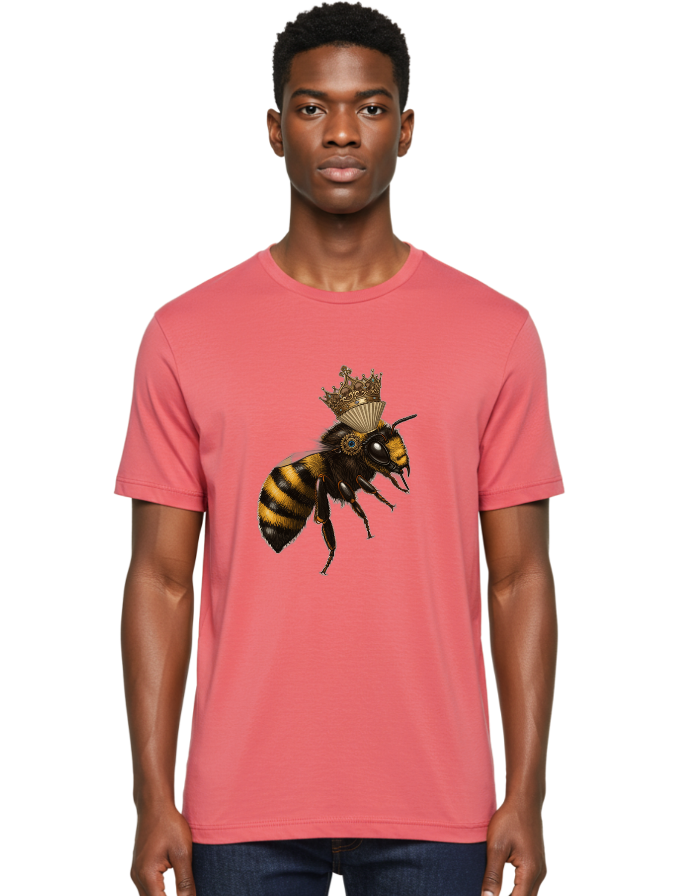 Crowned-Bee Men'S Graphic Tee, 100% Cotton, Comfortable Casual Summer Wear, Machine Washable, Vintage Camera, Old Camera, Antique Camera, Black Camera, Classic Photography, Photography Equipment, Nostalgic Device, Film Camera, Camera Art Bam137